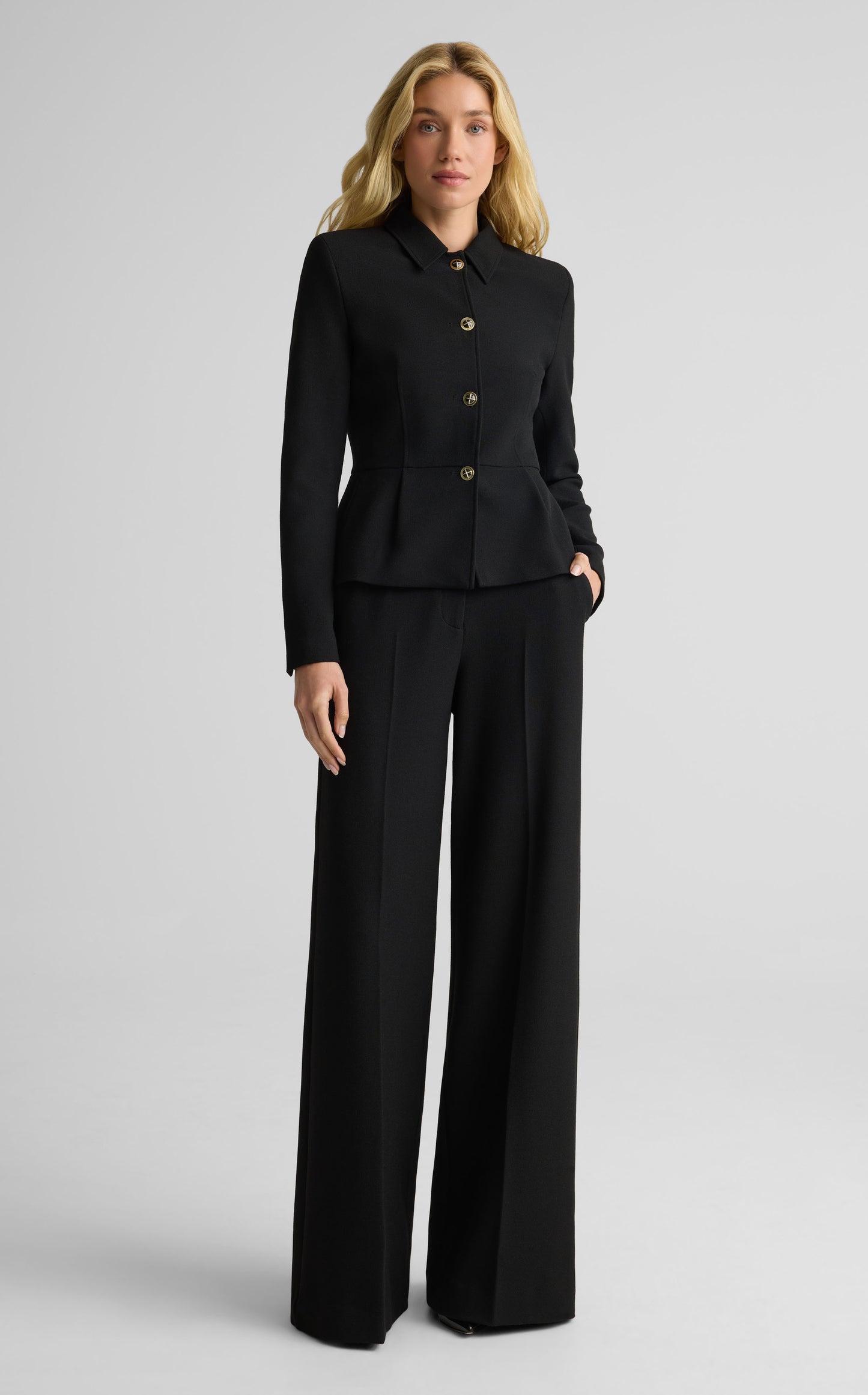 Peplum Jacket In Stretch Suiting