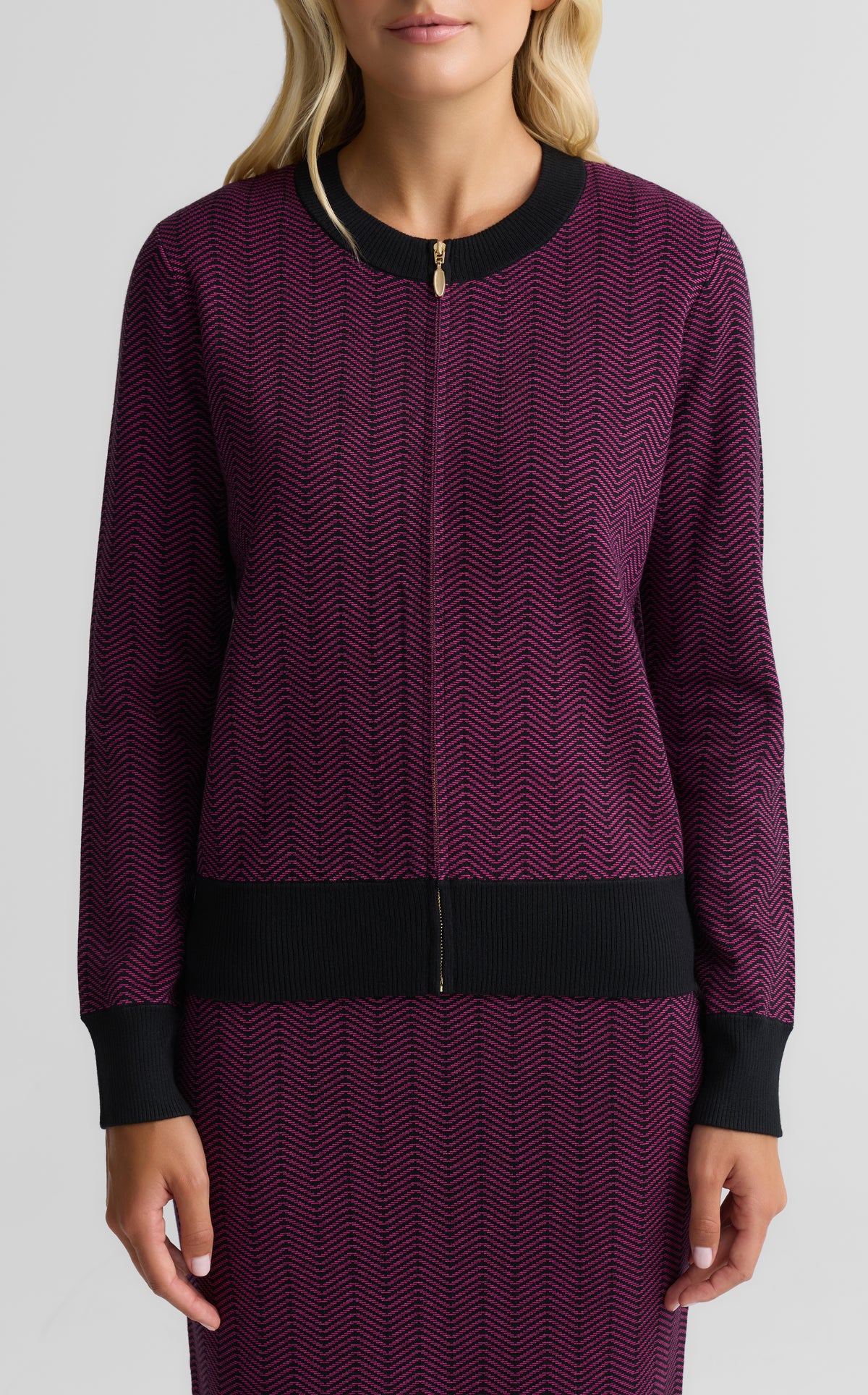 Herringbone Tweed Bomber Jacket