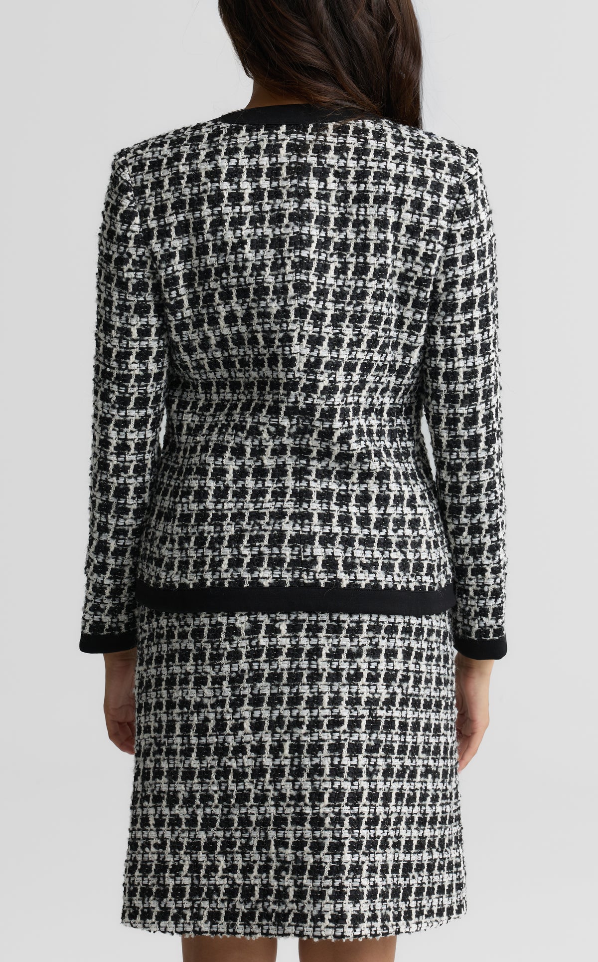 Contrast Trim Tweed Jacket