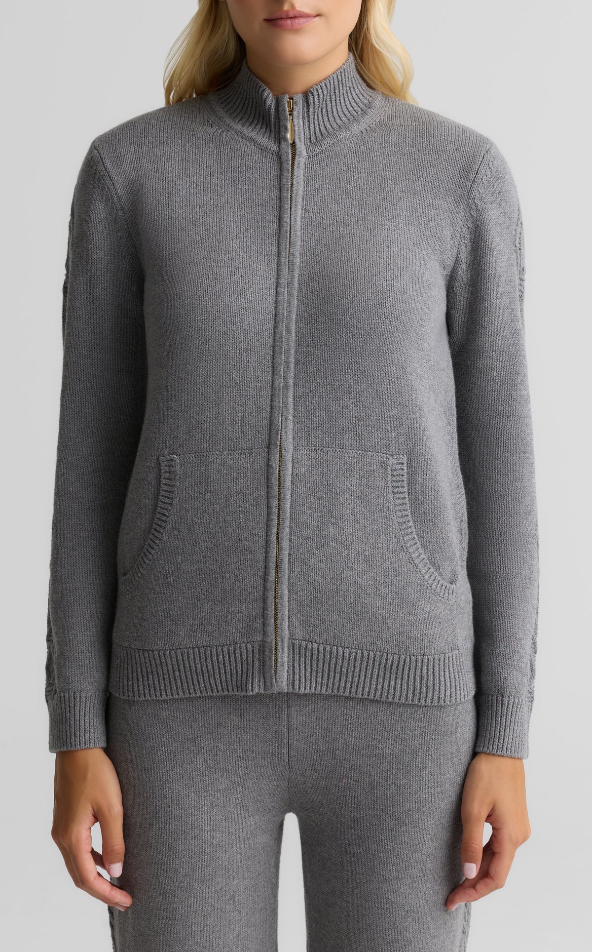 Cotton Cashmere Zip Jacket