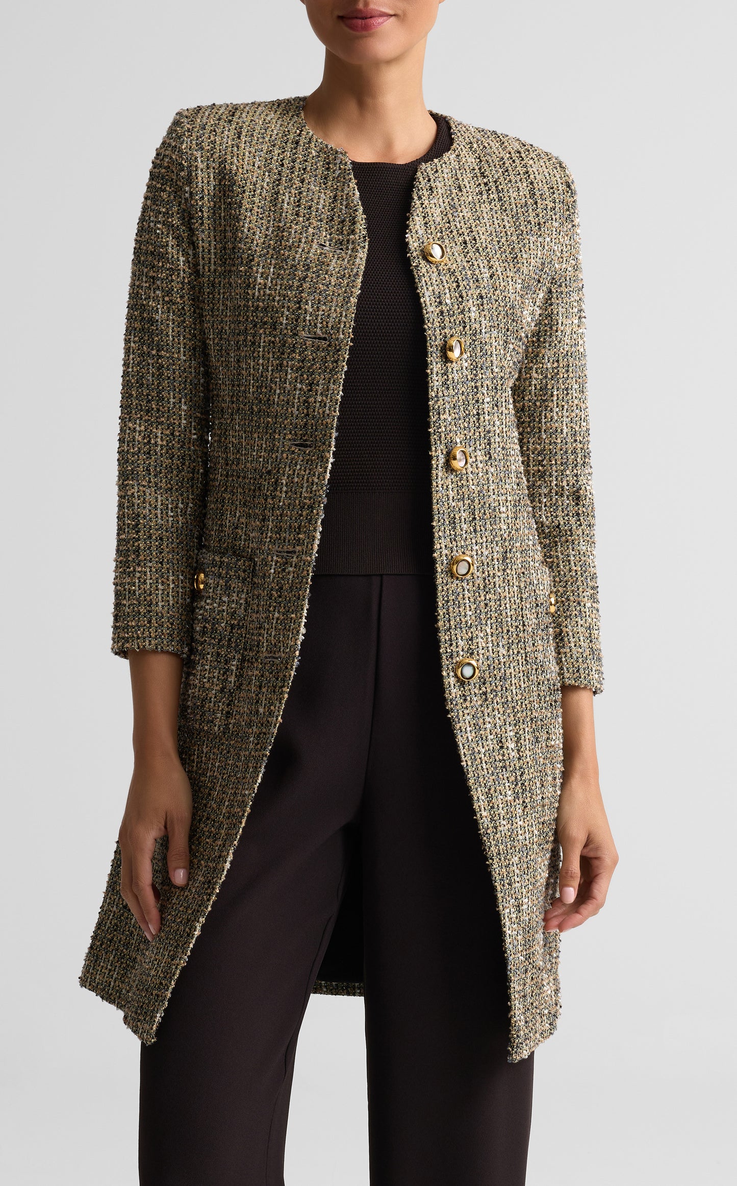 Sparkle Tweed Long Jacket