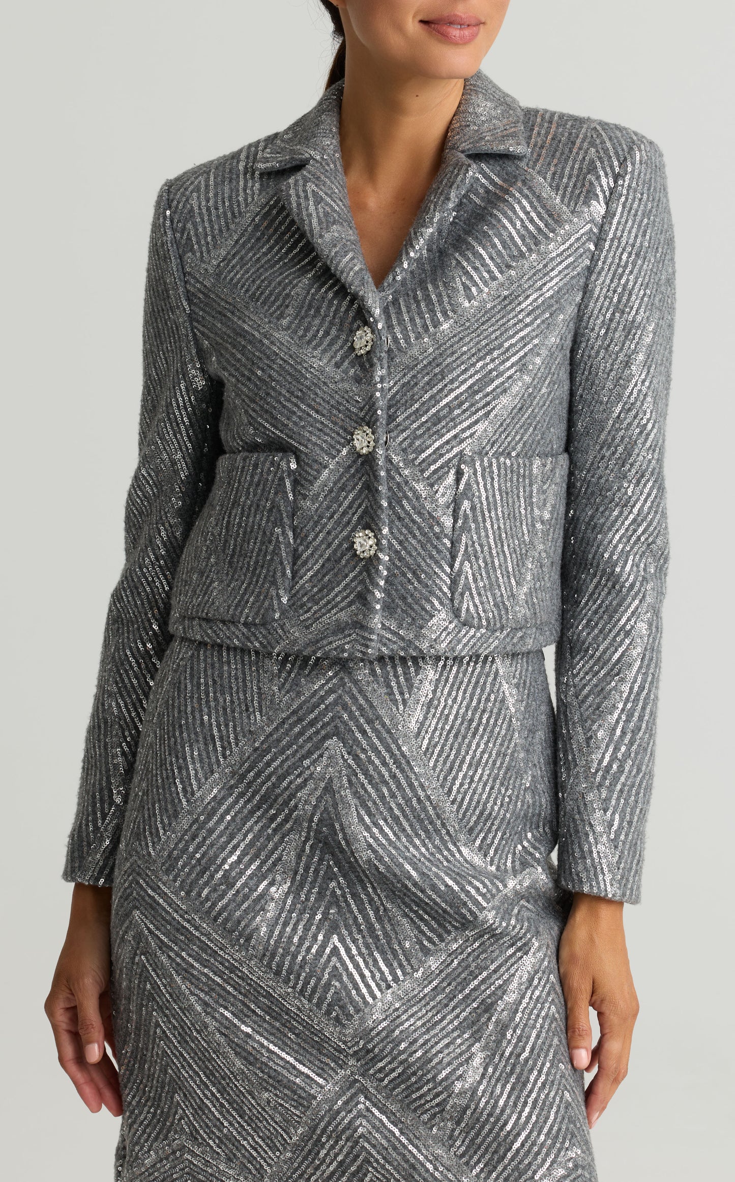 Sequin Chevron Jacket