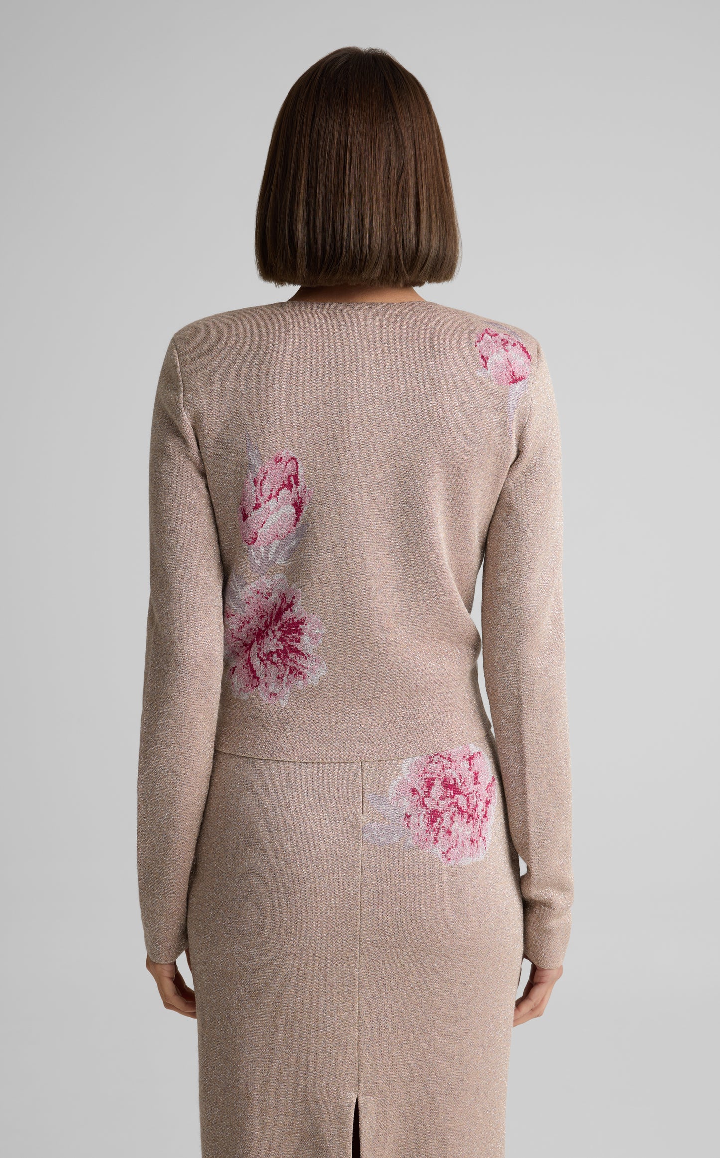 Renee Jacket in Metallic Peony Jacquard Knit