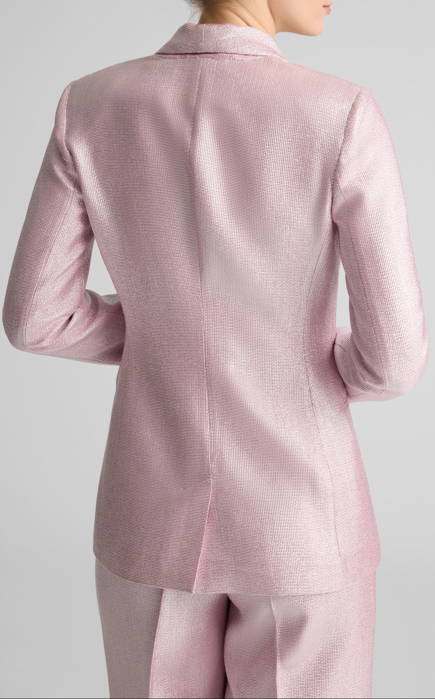 Elvie Shawl Collar Jacket in Soft Lamé Suiting