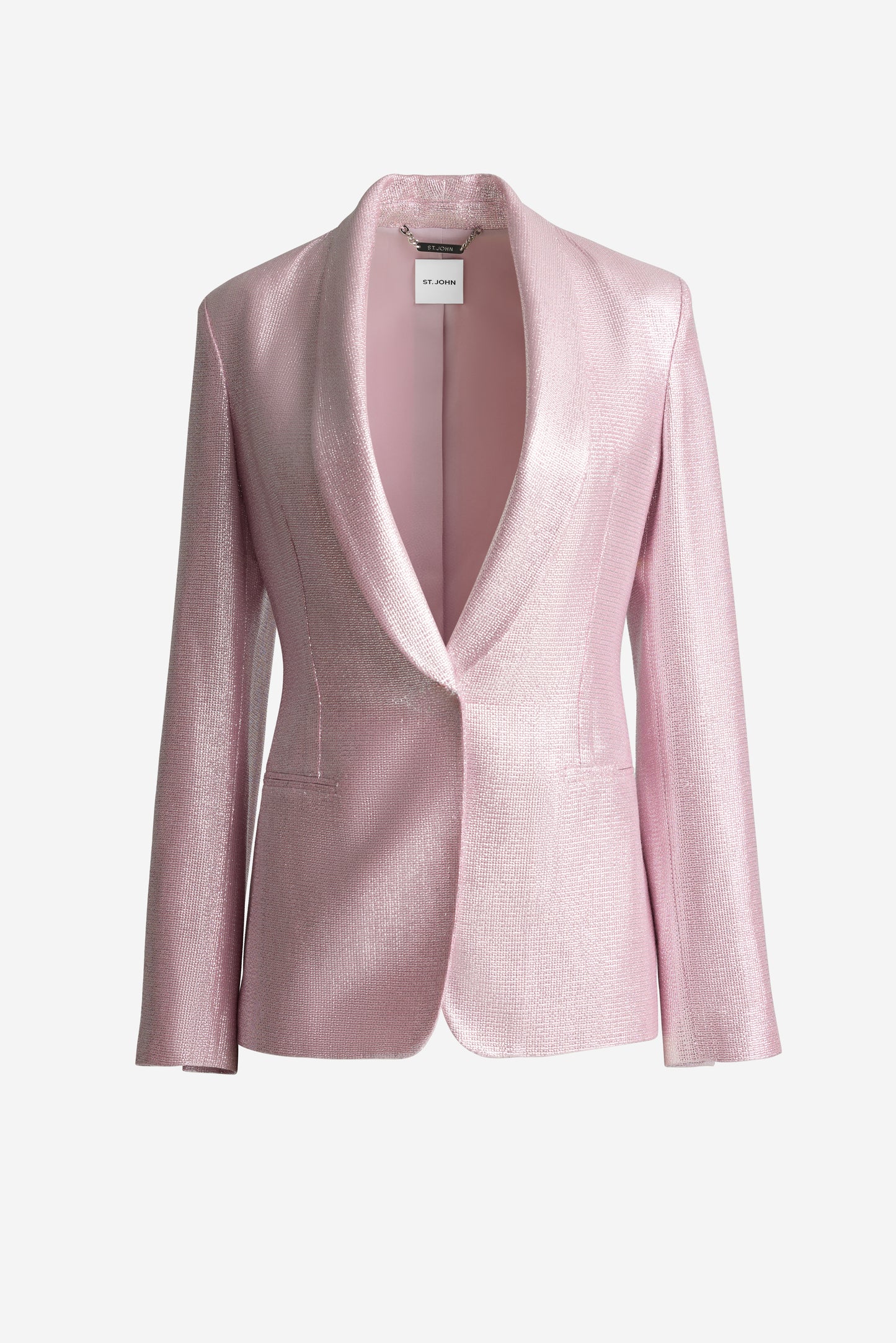 Elvie Shawl Collar Jacket in Soft Lamé Suiting