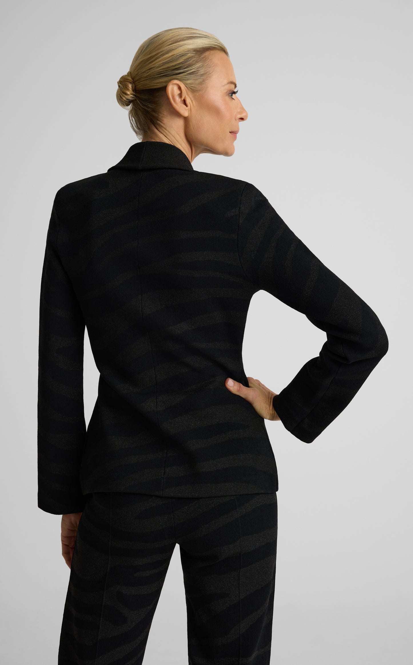 Tatum Jacket In Zebra Santa Roma Knit
