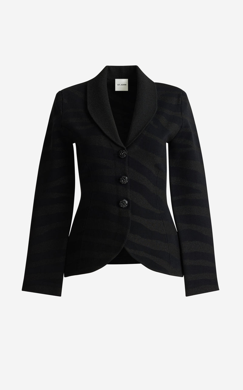Tatum Jacket In Zebra Santa Roma Knit