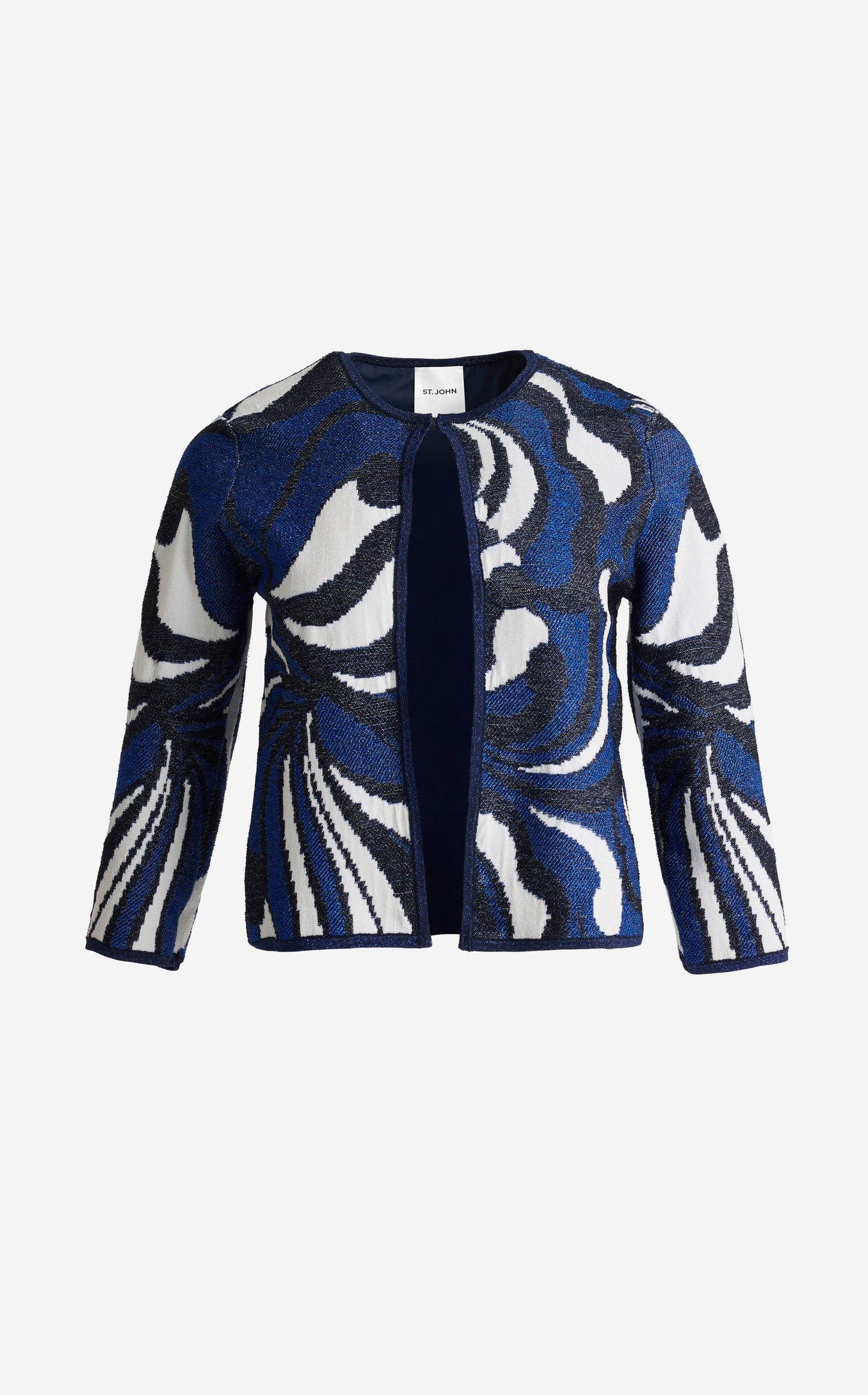Nancy Jacket In Mid Century Scroll Jacquard Knit