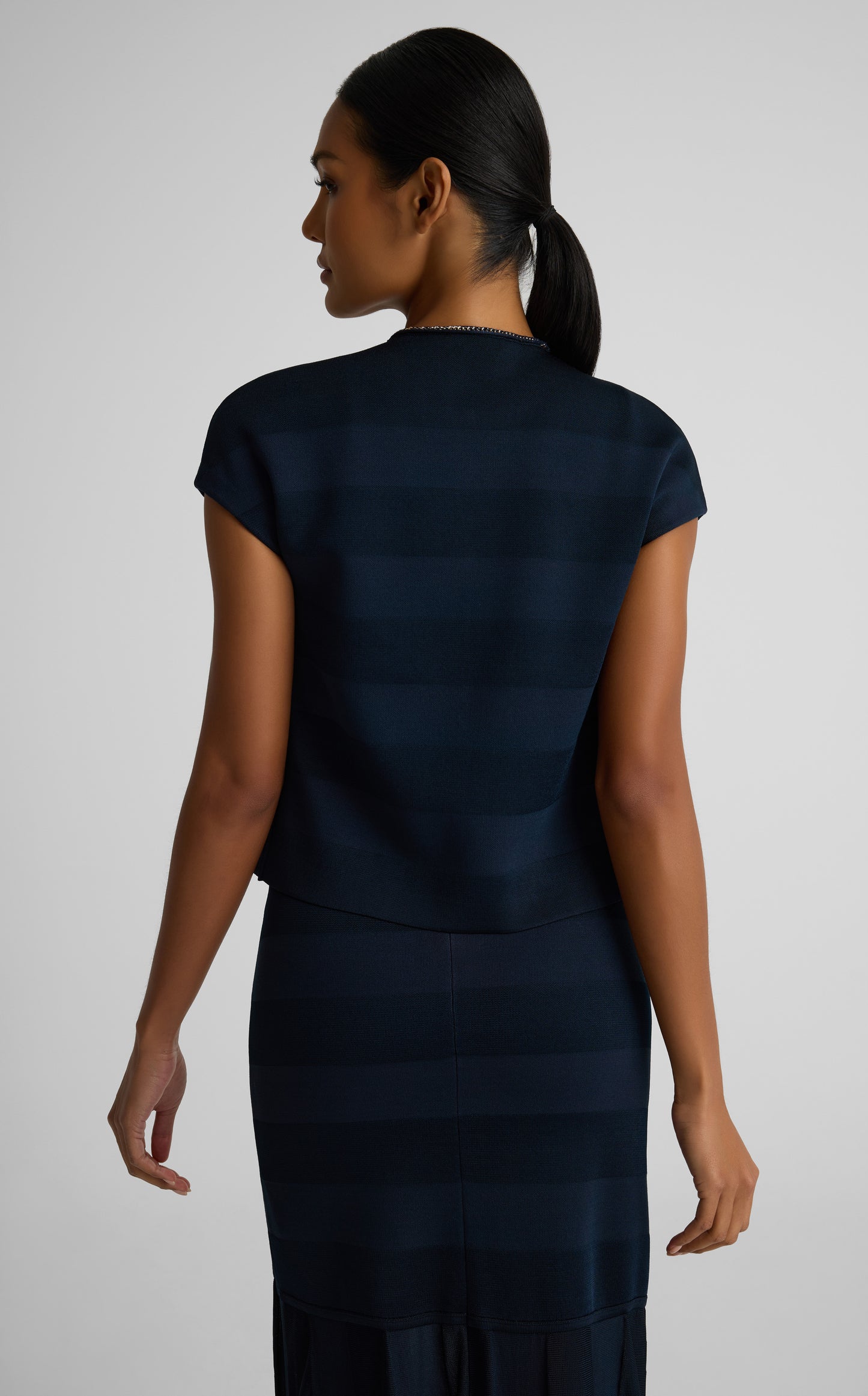Sybil Bolero In Shadow Stripe Knit