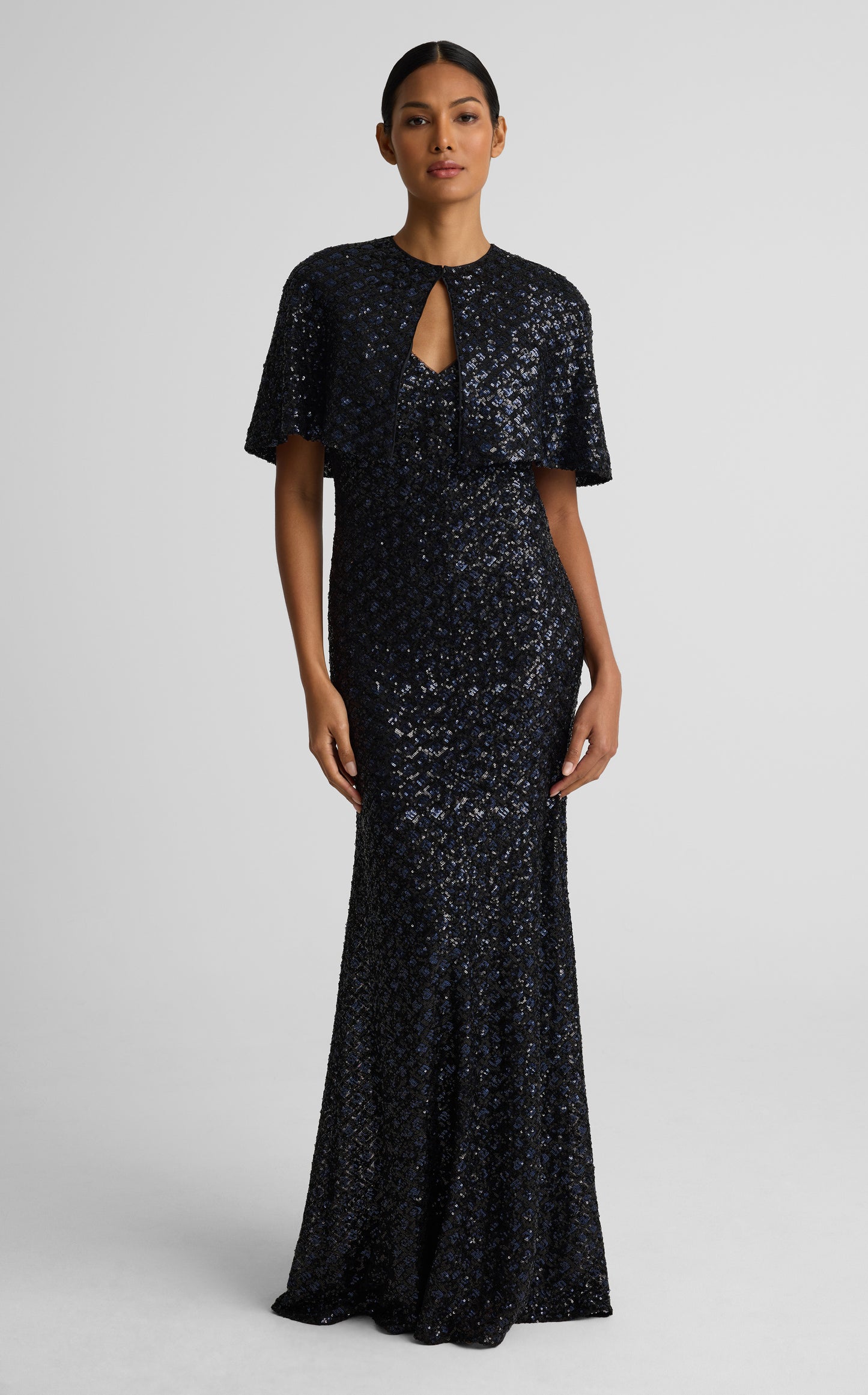 Carly Capelet In Geo Sequin Embroidered Tulle
