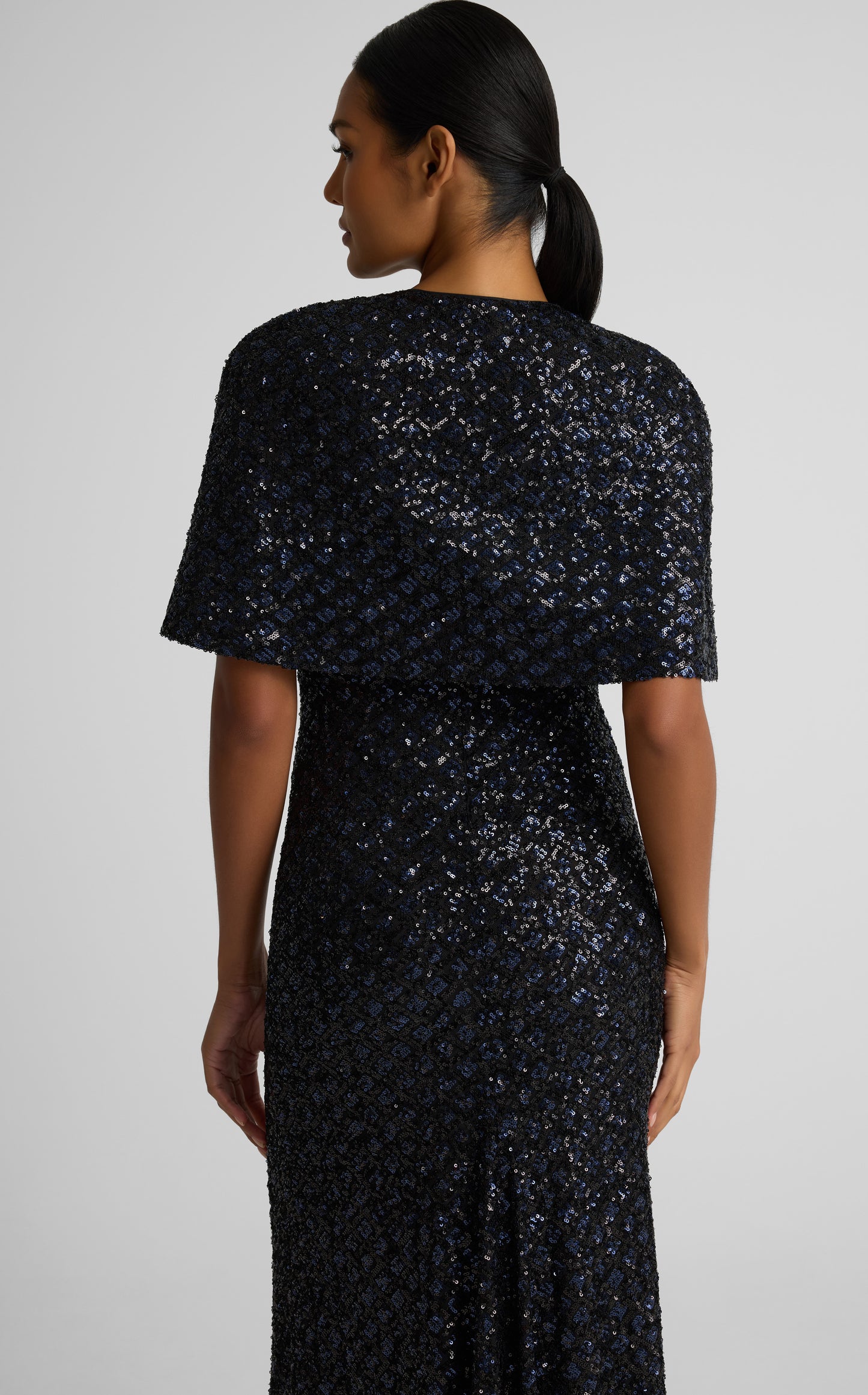 Carly Capelet In Geo Sequin Embroidered Tulle