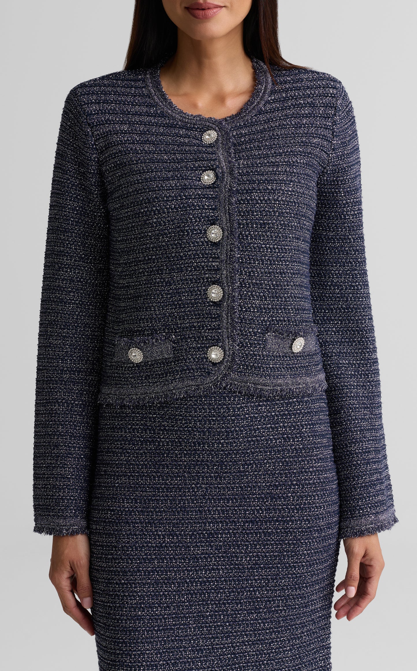 Textured Crewneck Jacket