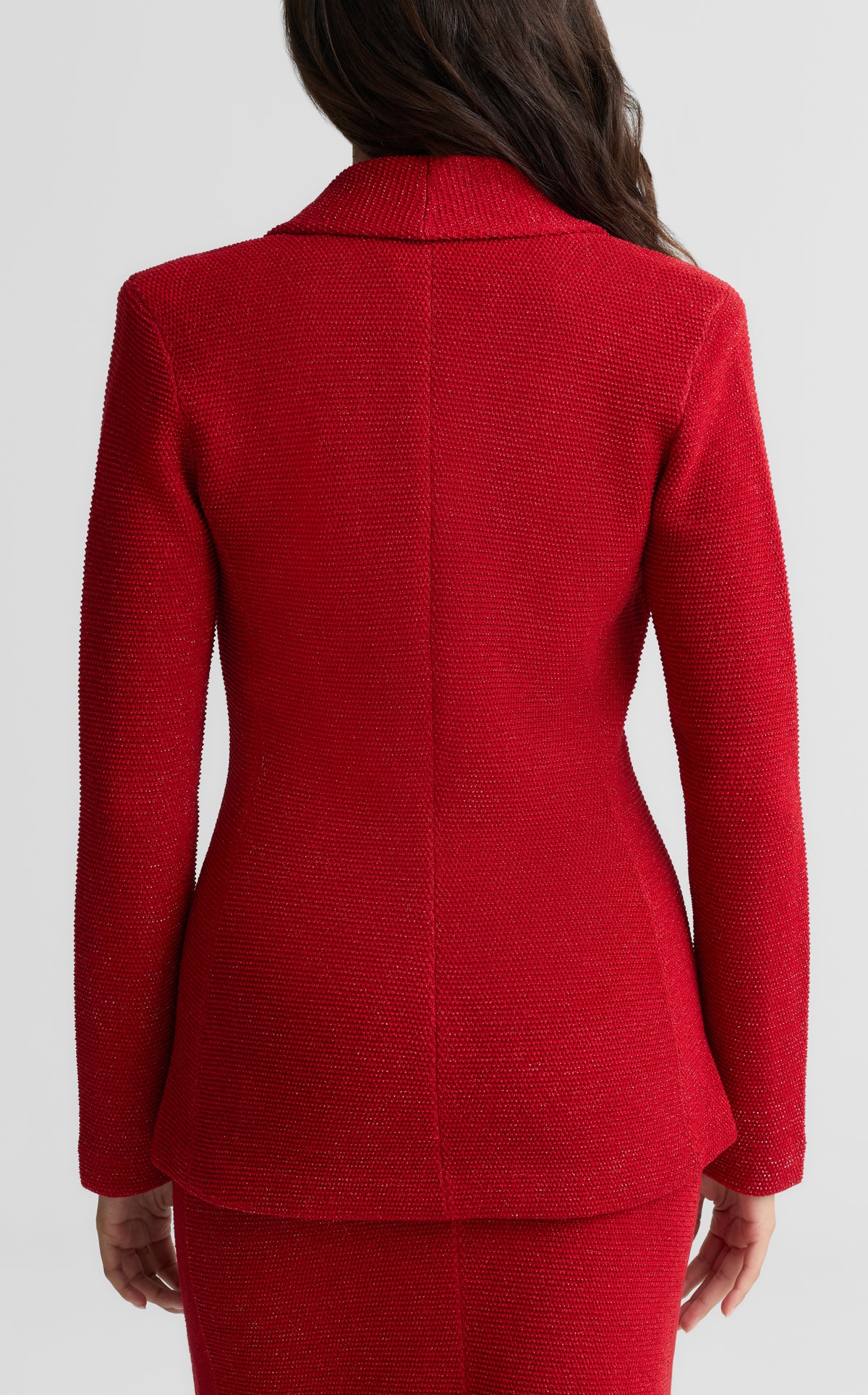 Metallic Shawl Collar Jacket