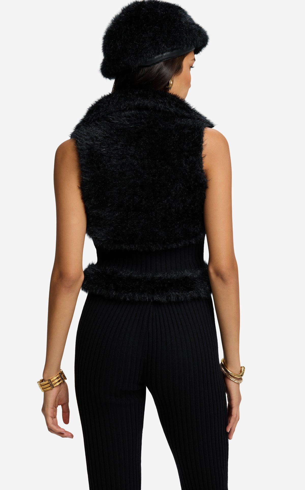Vest in Knit Fur
