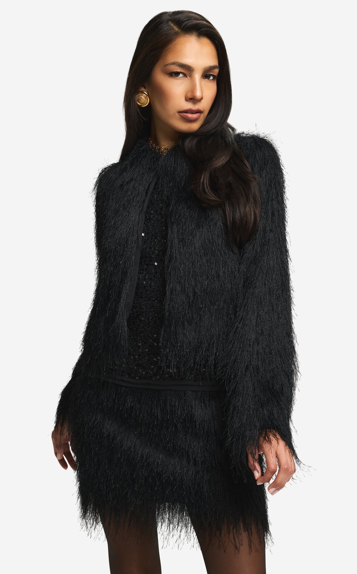 Jacket in Whisker Fringe