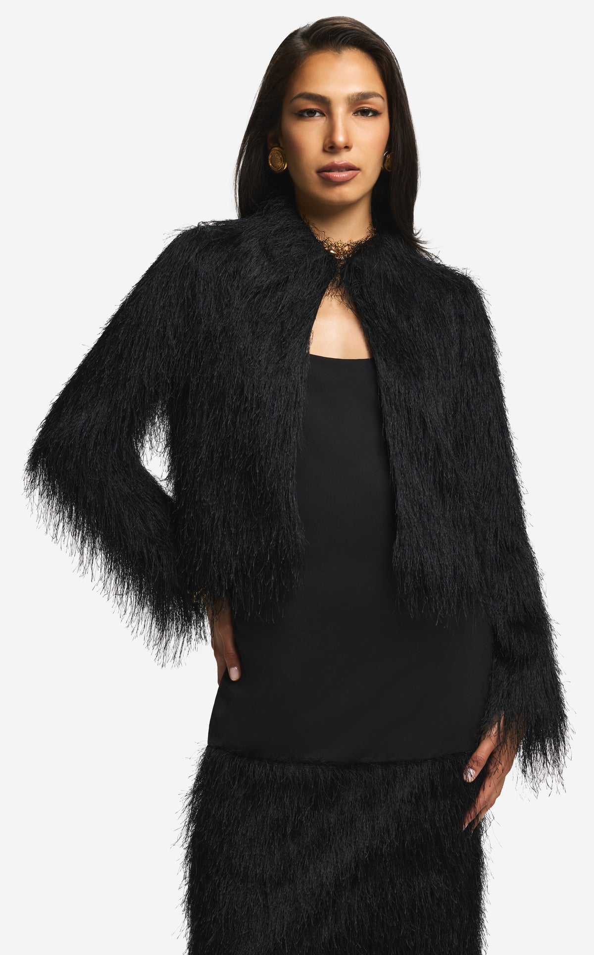 Jacket in Whisker Fringe
