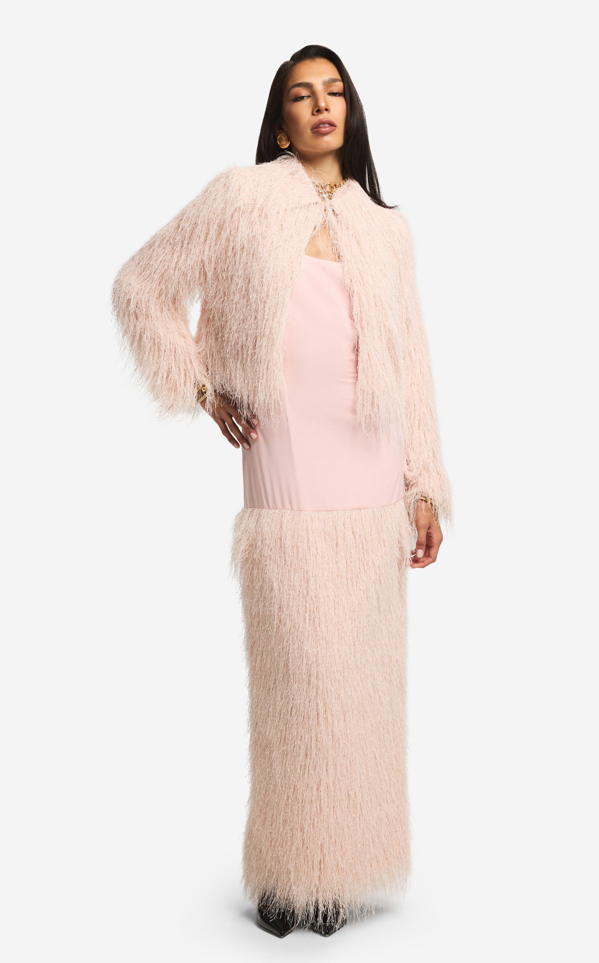Jacket in Whisker Fringe