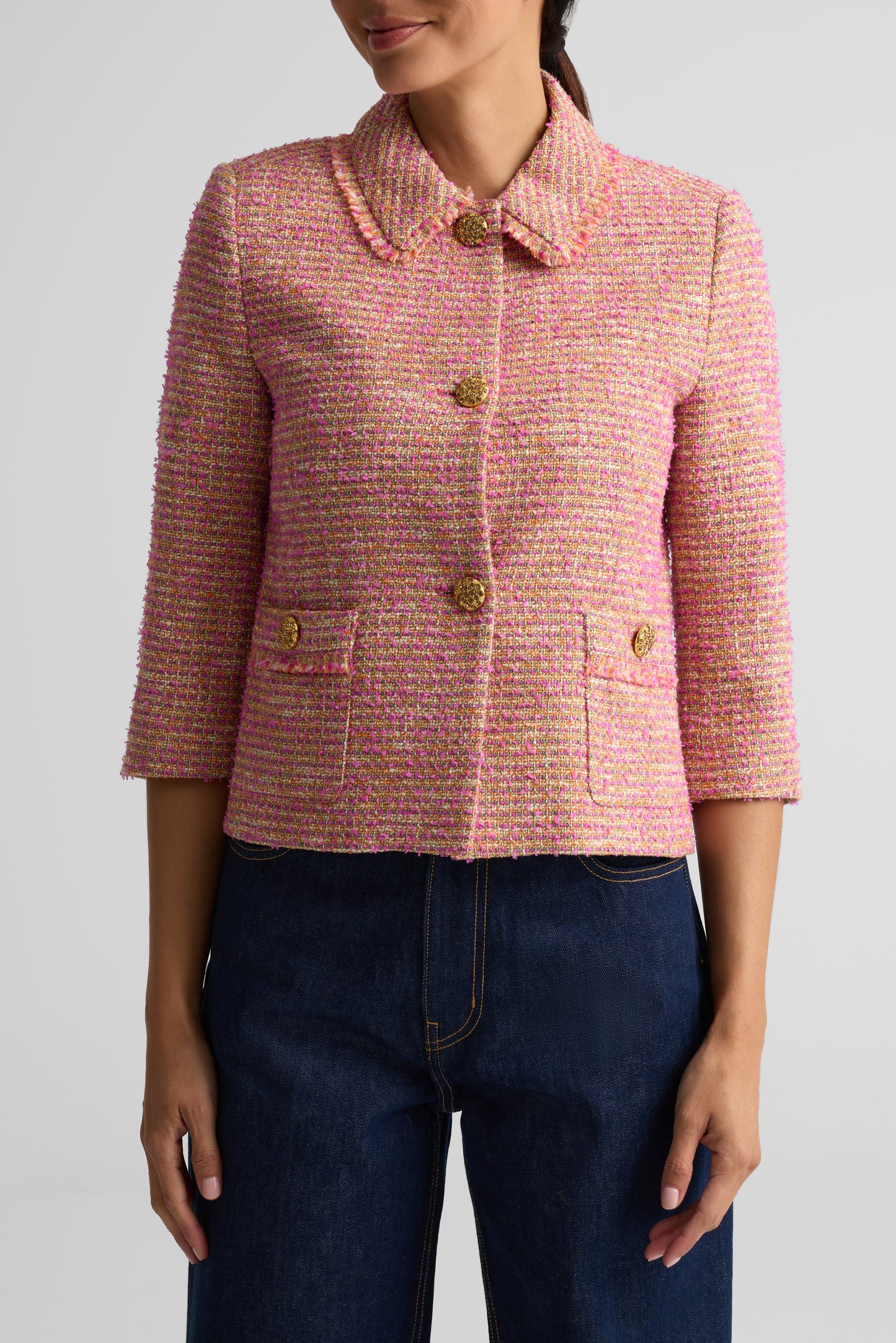 Multicolor Eyelash Tweed Jacket