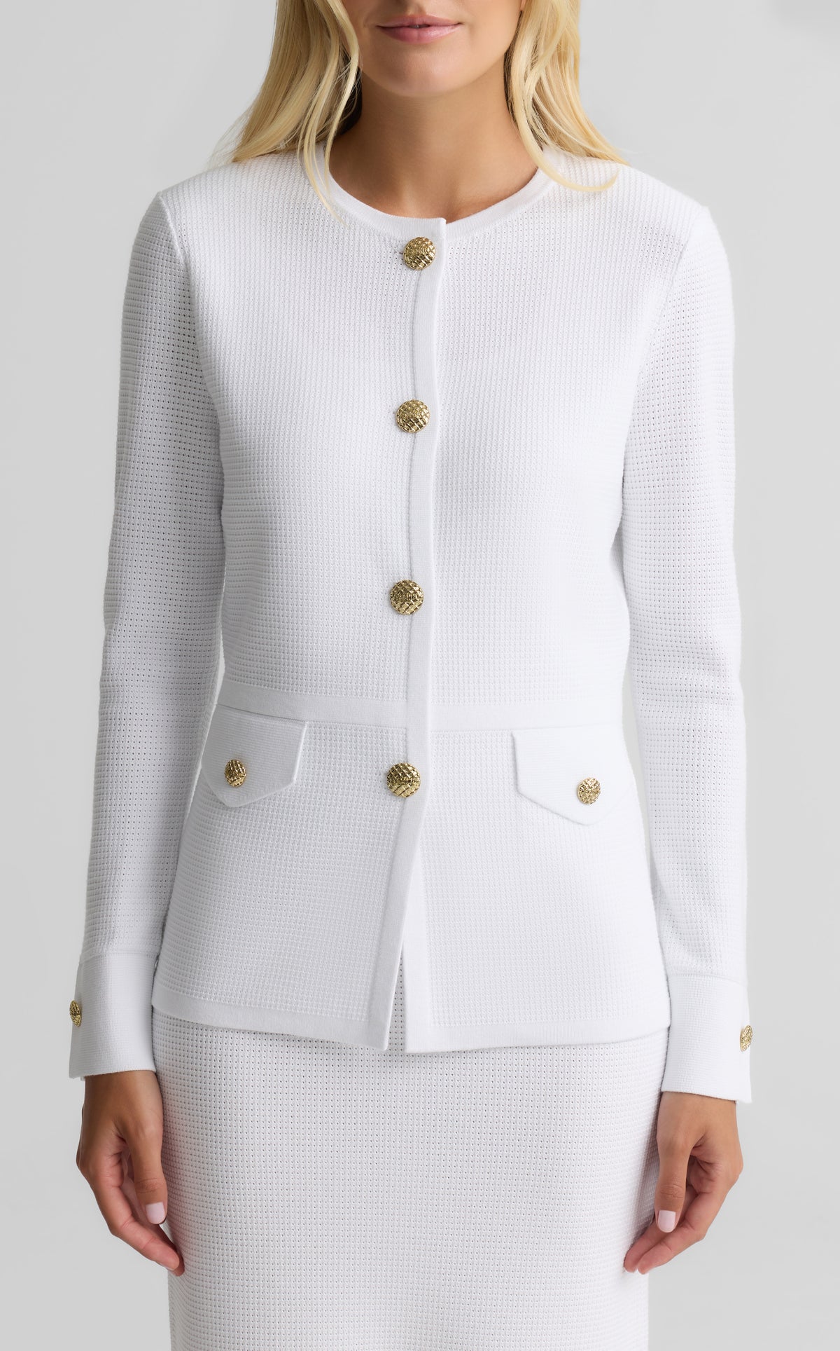 Lurex Stretch Piqué Knit Jacket
