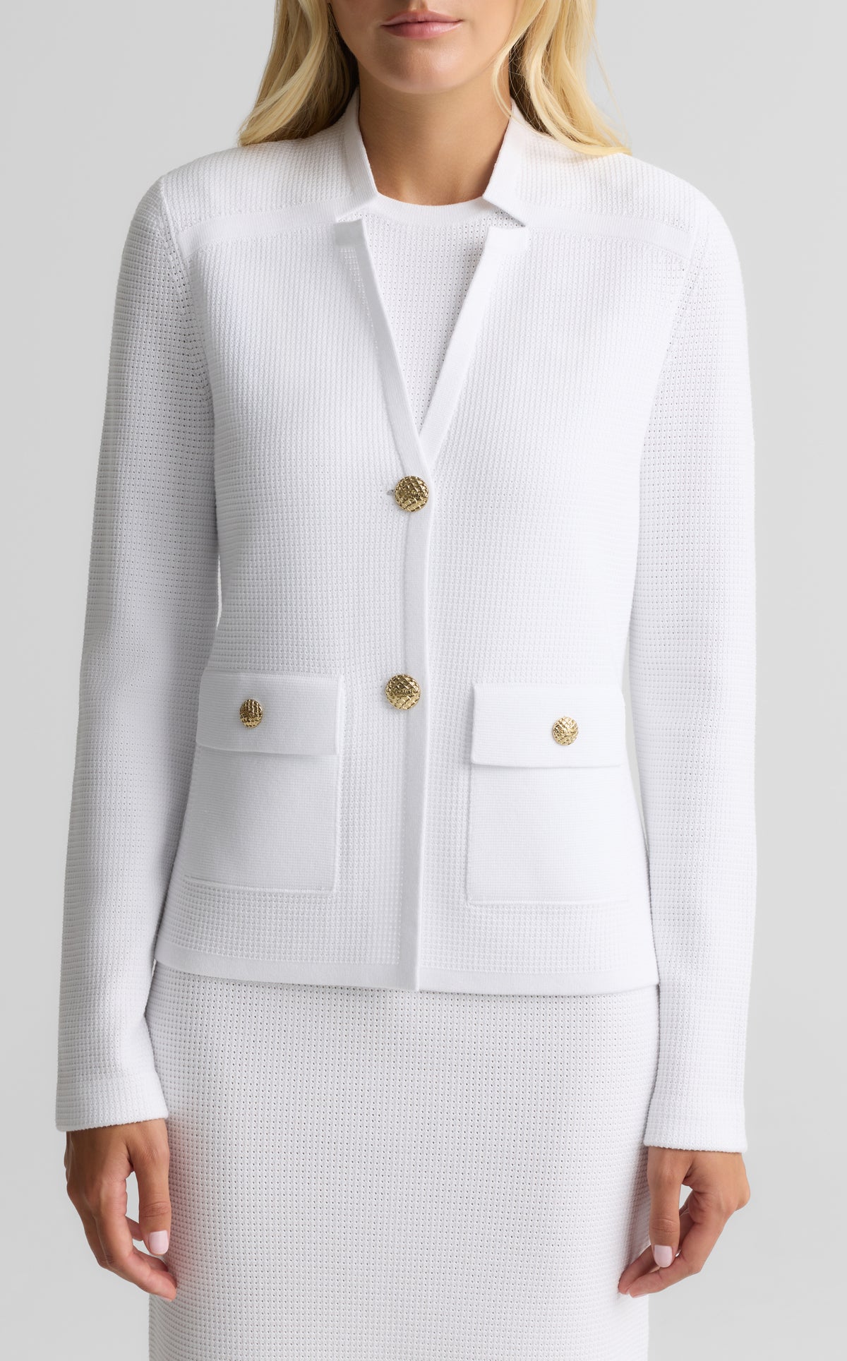 Lurex Stretch Piqué Knit Jacket