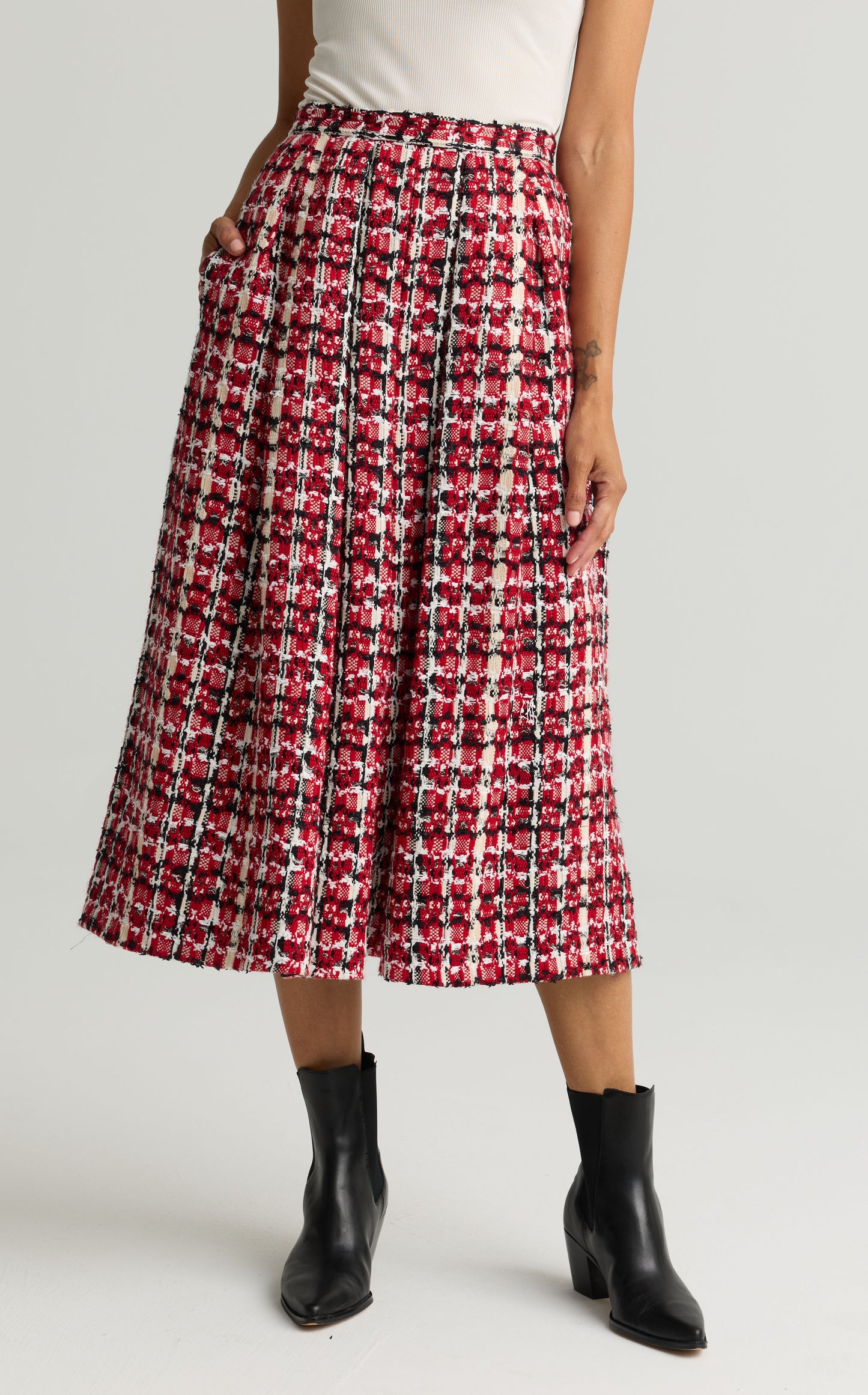 Soft Plaid Knit Skirt