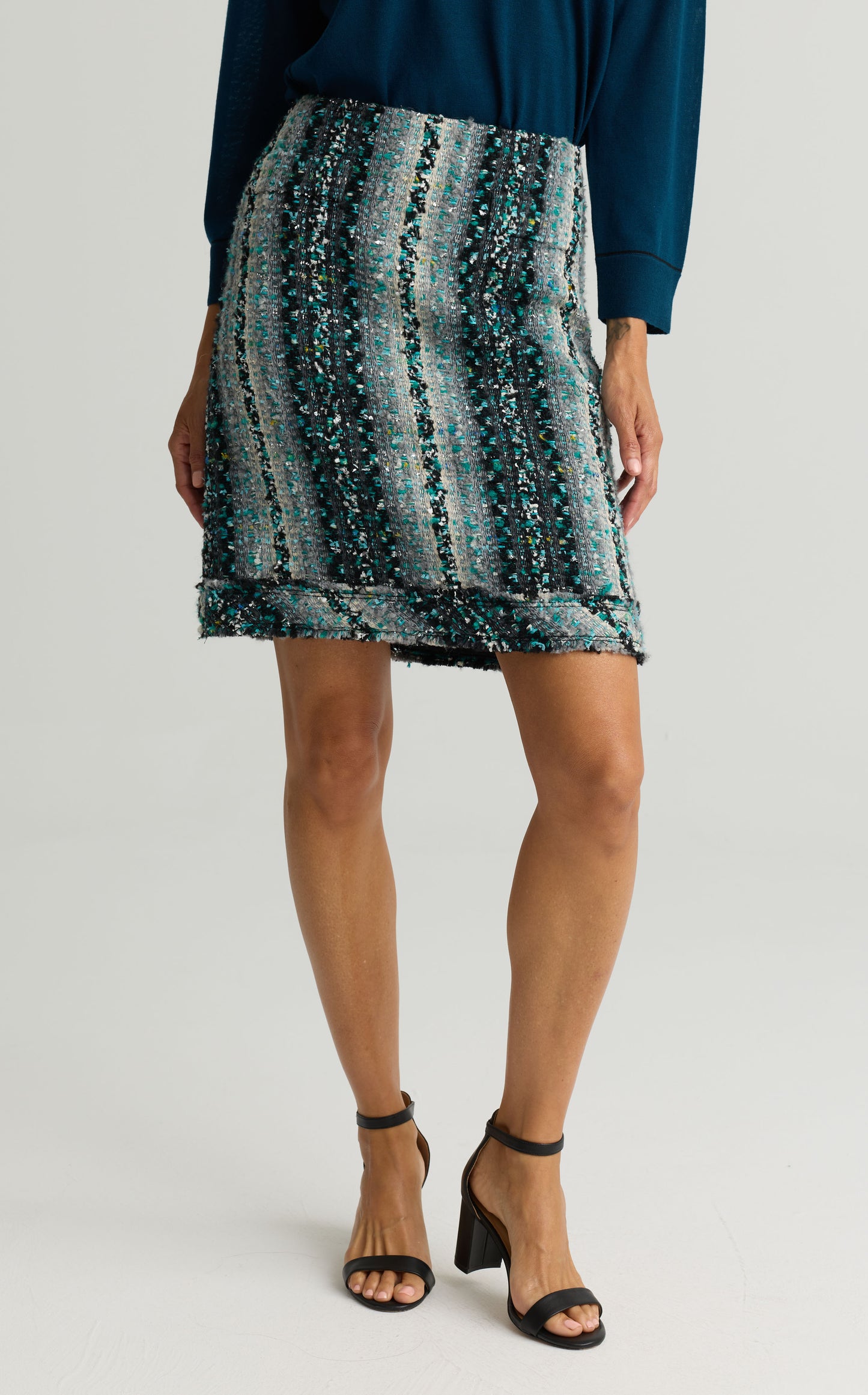 Foiled Tweed Skirt