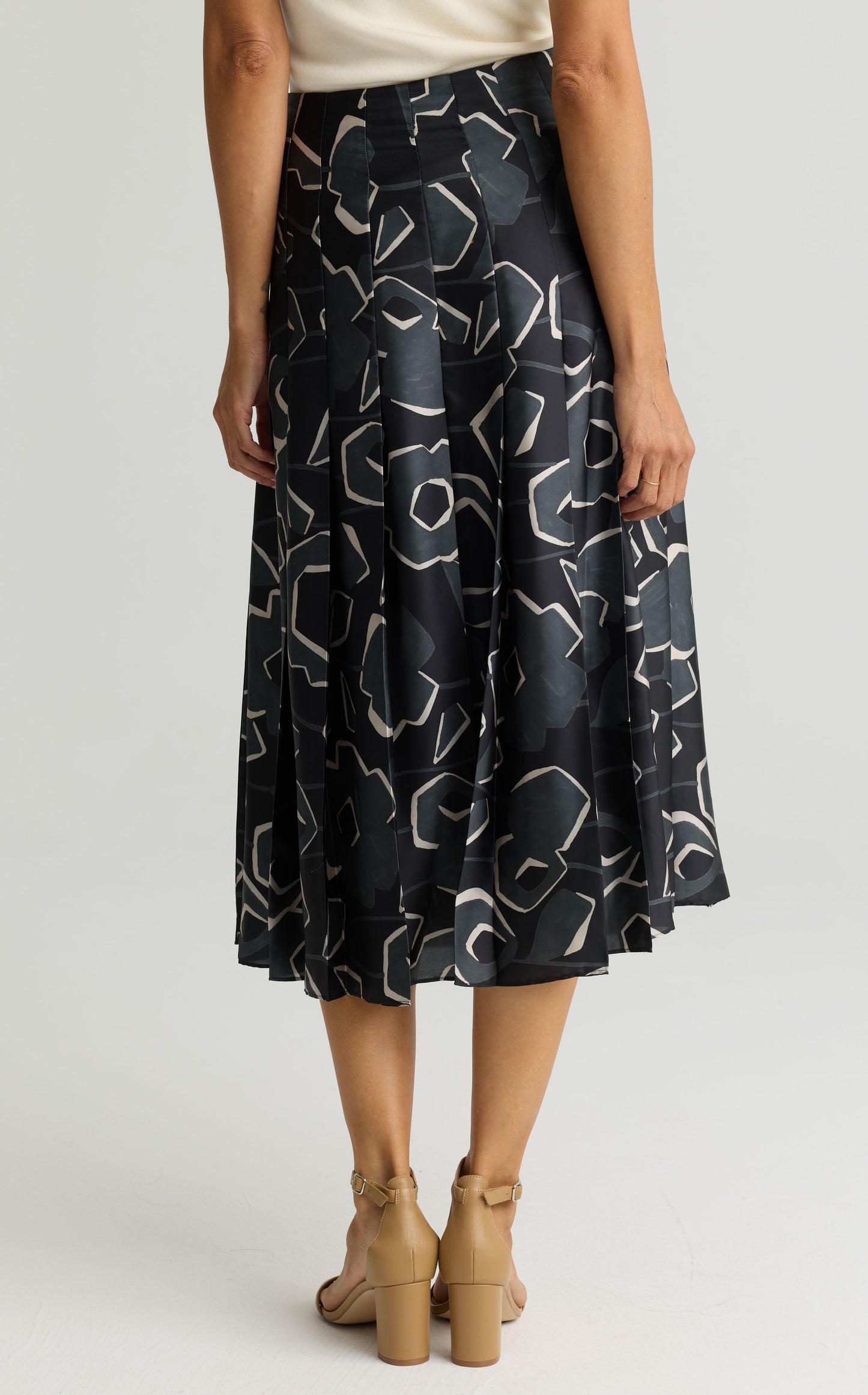 Cubist Floral Print Skirt