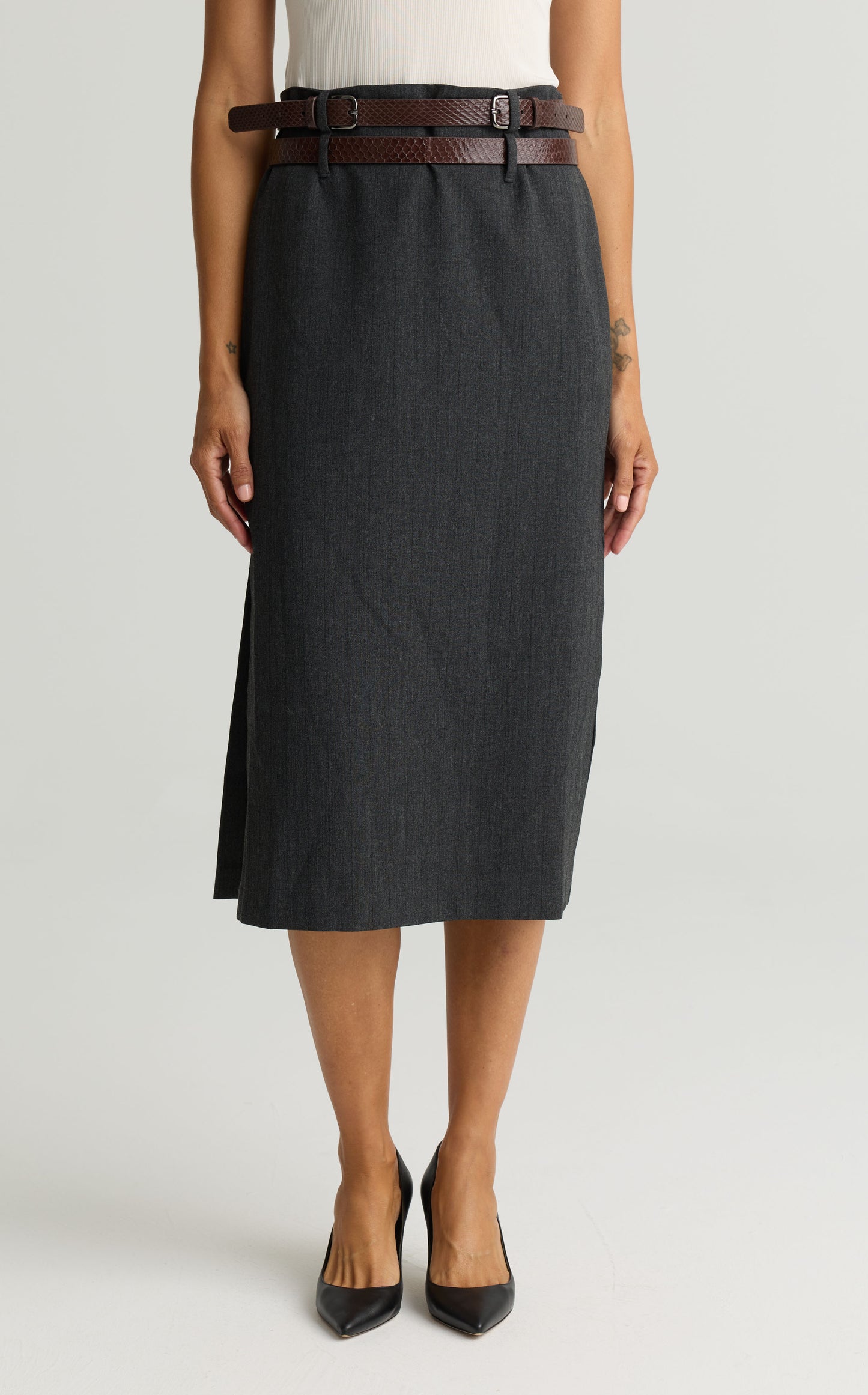 Pinstripe Suiting Skirt