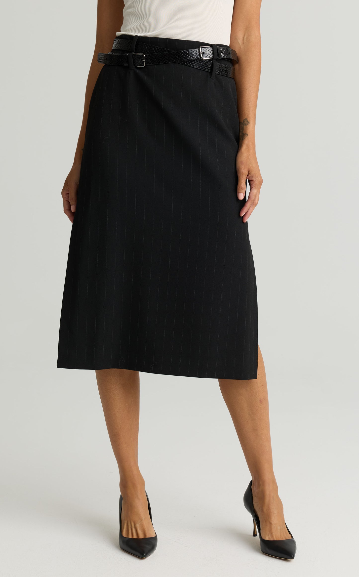 Pinstripe Suiting Skirt