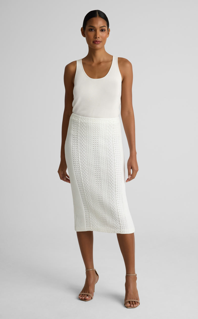 Margot Skirt In Cotton Crochet Knit