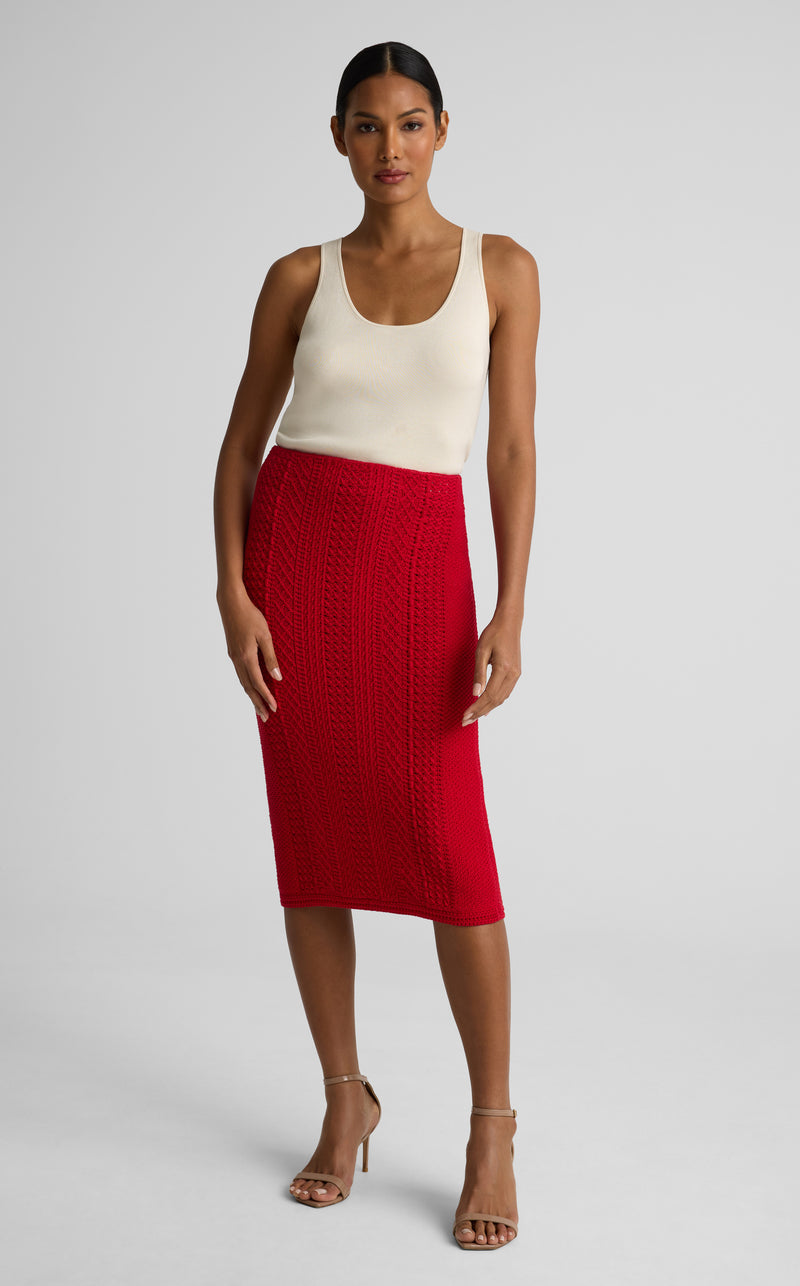 Margot Skirt In Cotton Crochet Knit