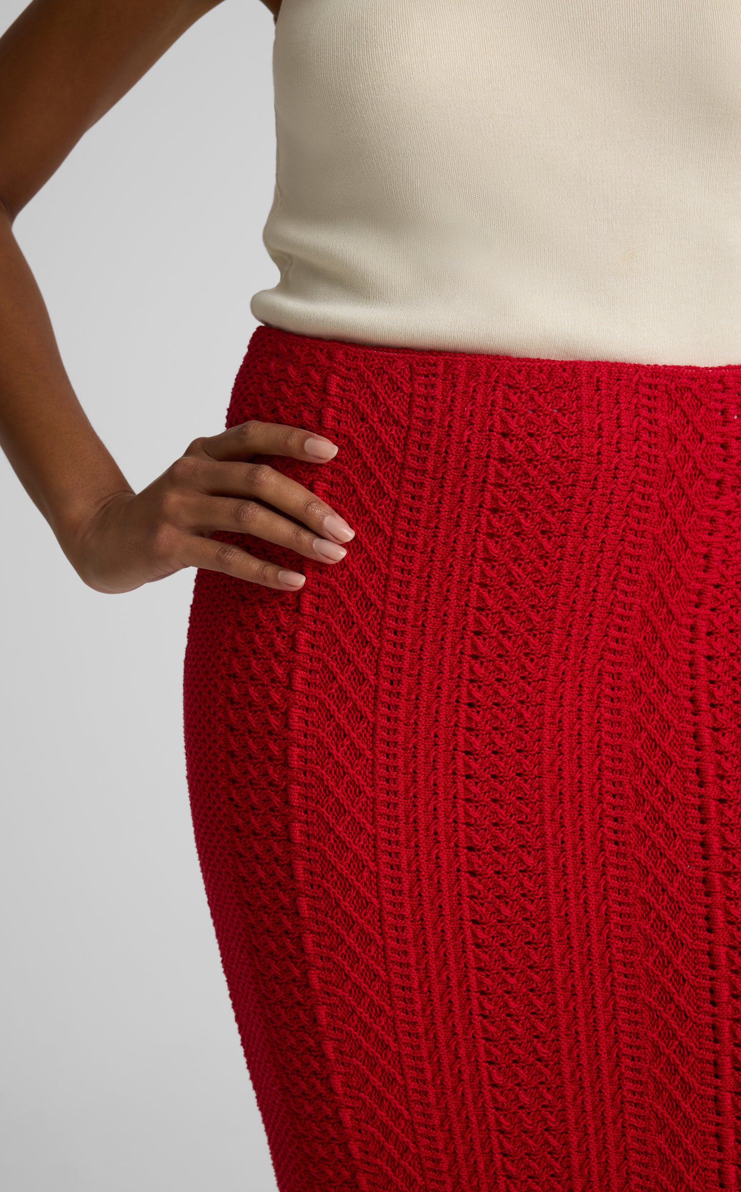 Margot Skirt In Cotton Crochet Knit