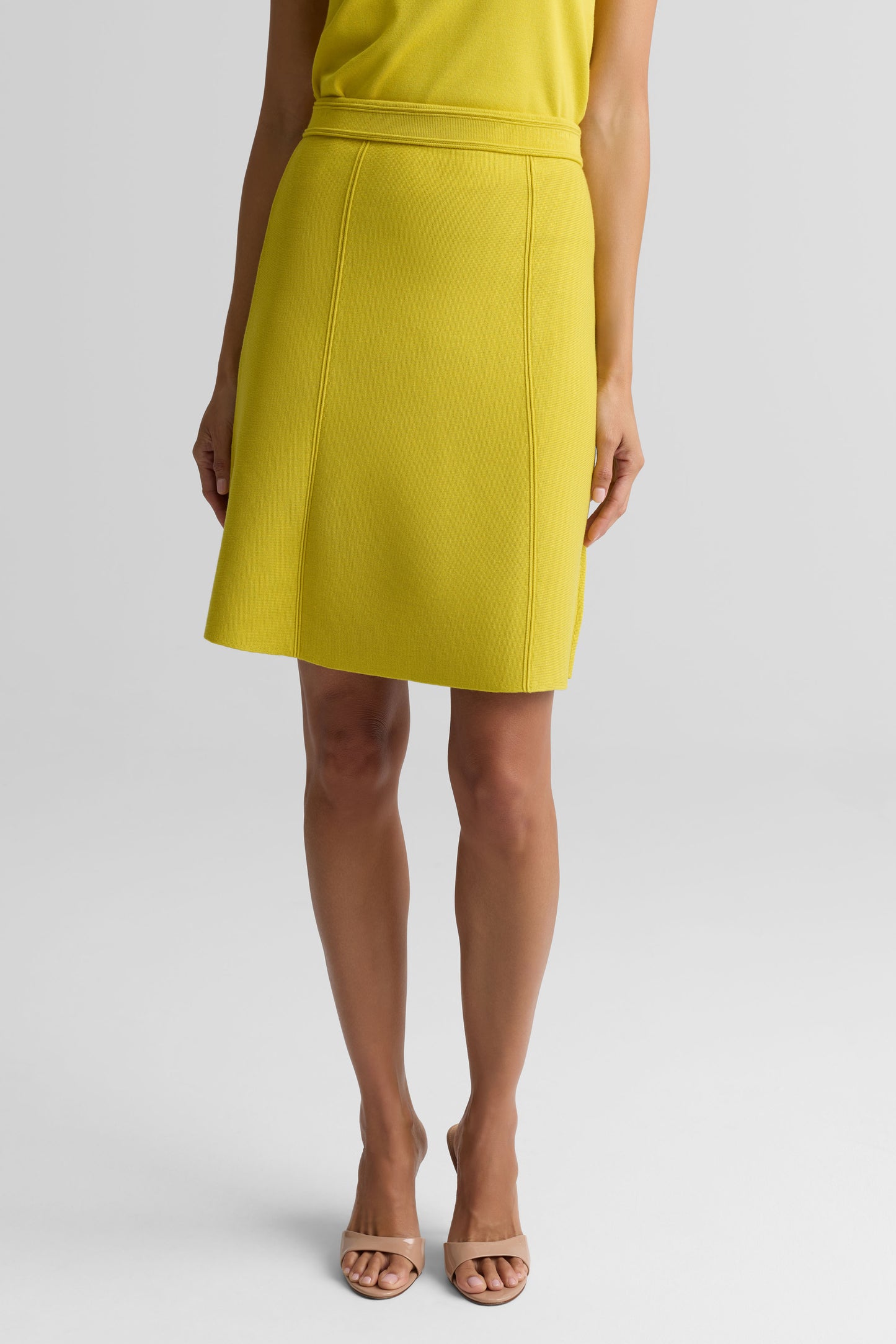Paneled Knit Flare Skirt