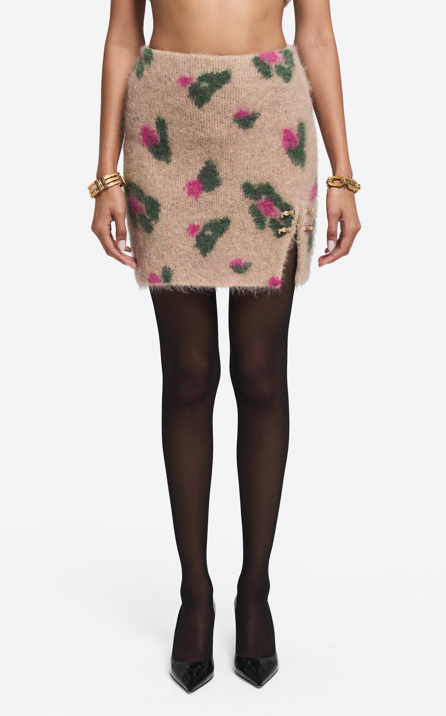 Skirt in Brushed Alpaca Blend Jacquard