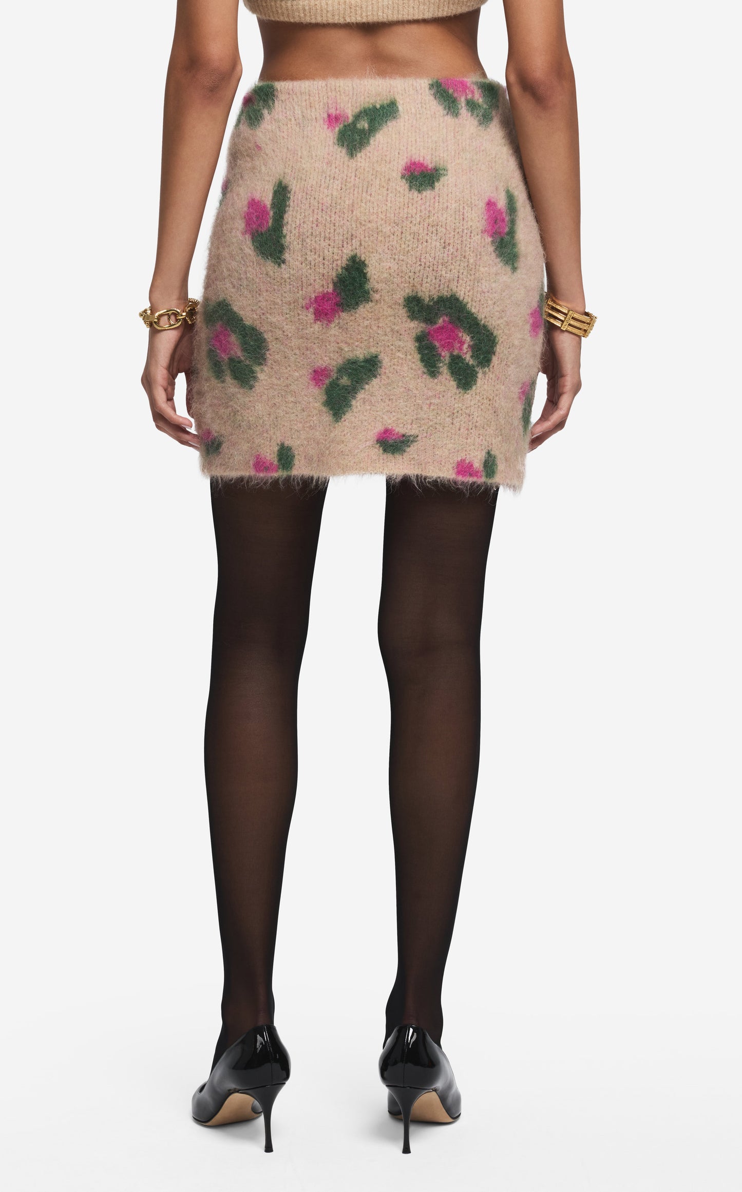 Skirt in Brushed Alpaca Blend Jacquard