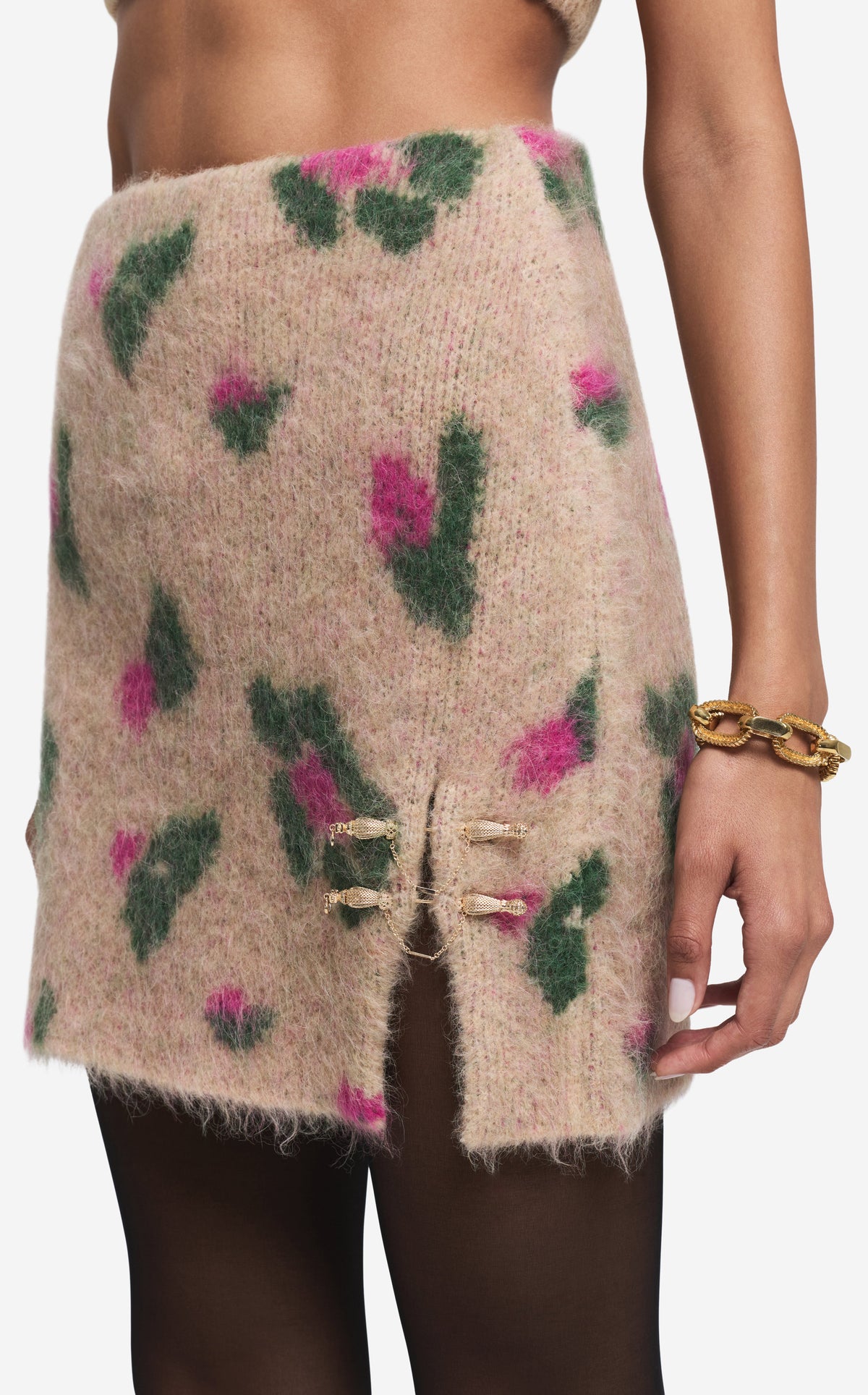 Skirt in Brushed Alpaca Blend Jacquard