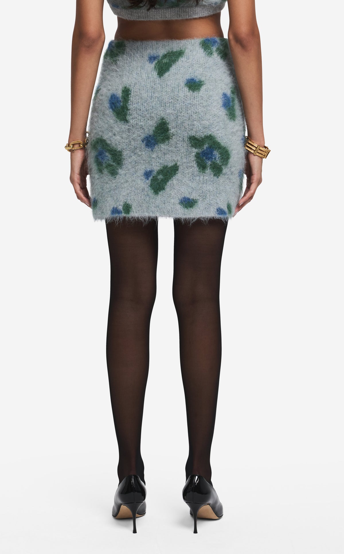 Skirt in Brushed Alpaca Blend Jacquard