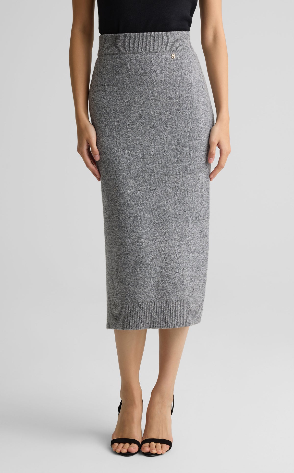 Skirt In Wool Mouliné Knit