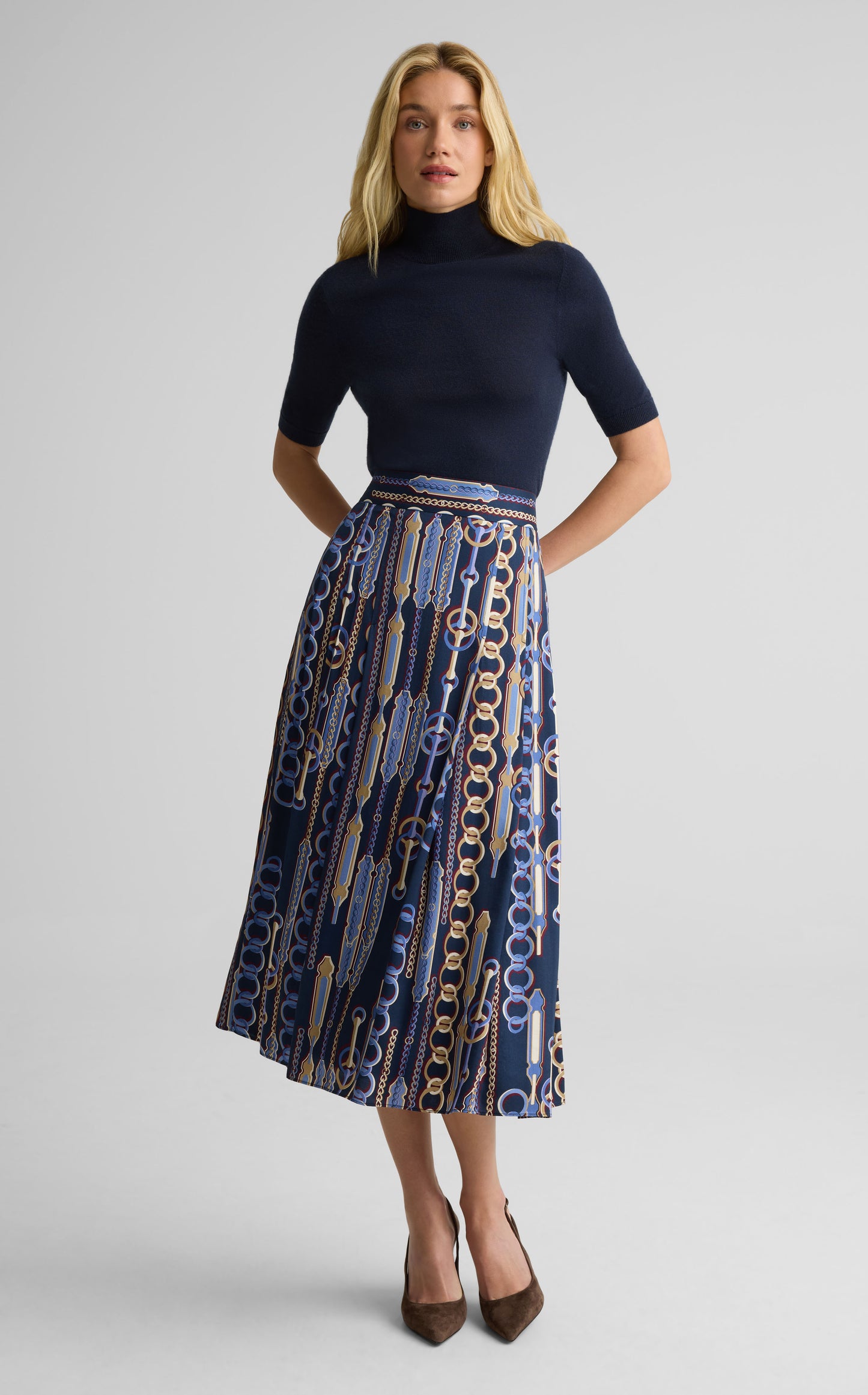 Skirt In Heritage Chain + Bridle Print