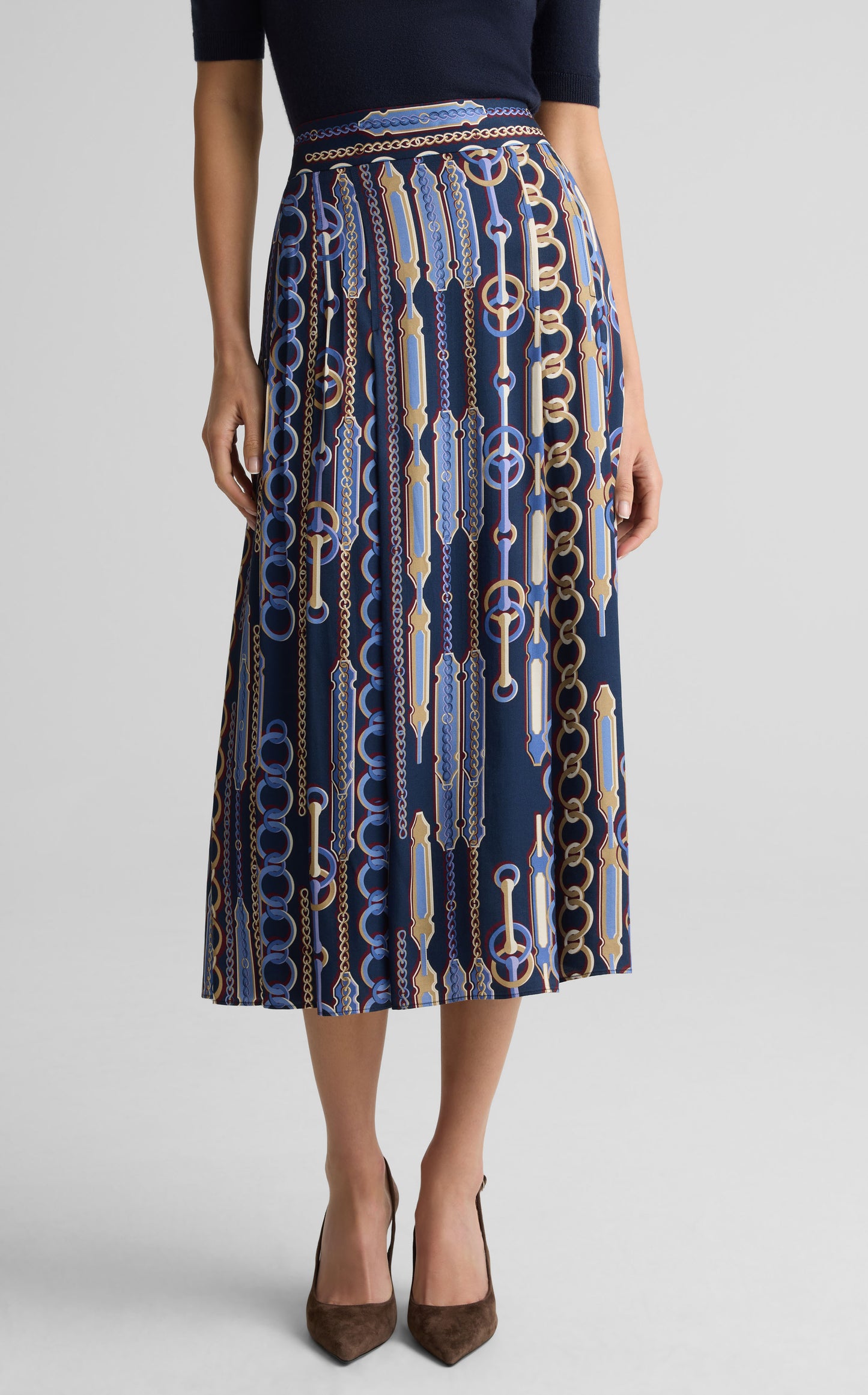 Skirt In Heritage Chain + Bridle Print