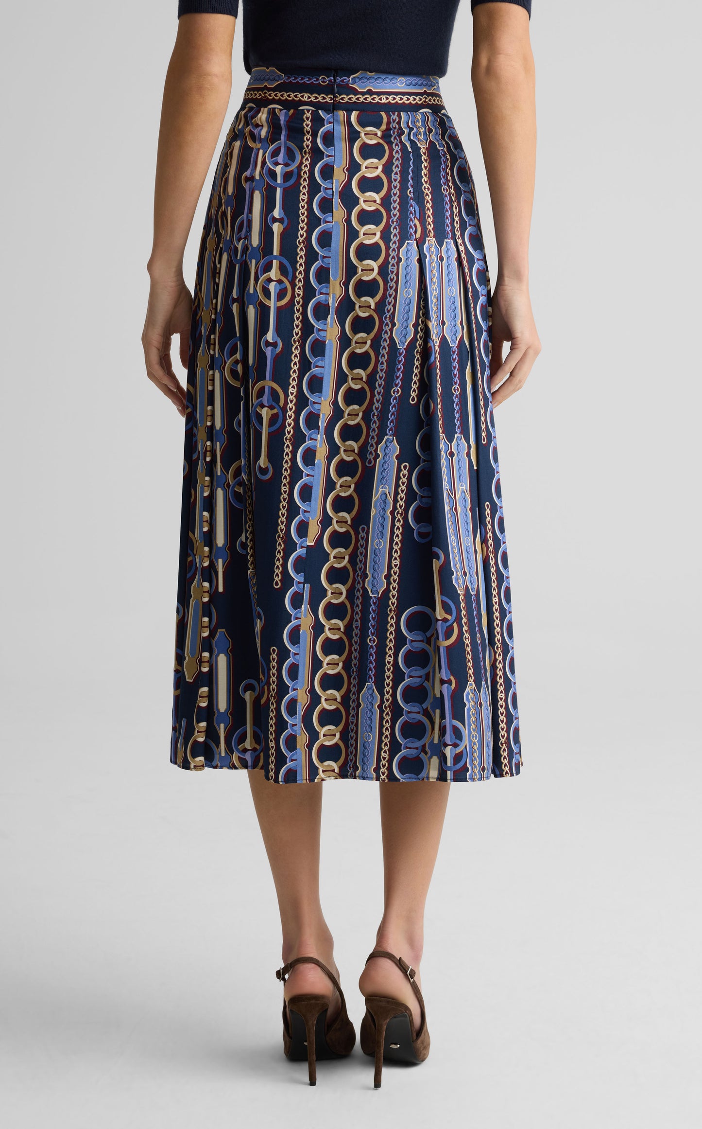 Skirt In Heritage Chain + Bridle Print