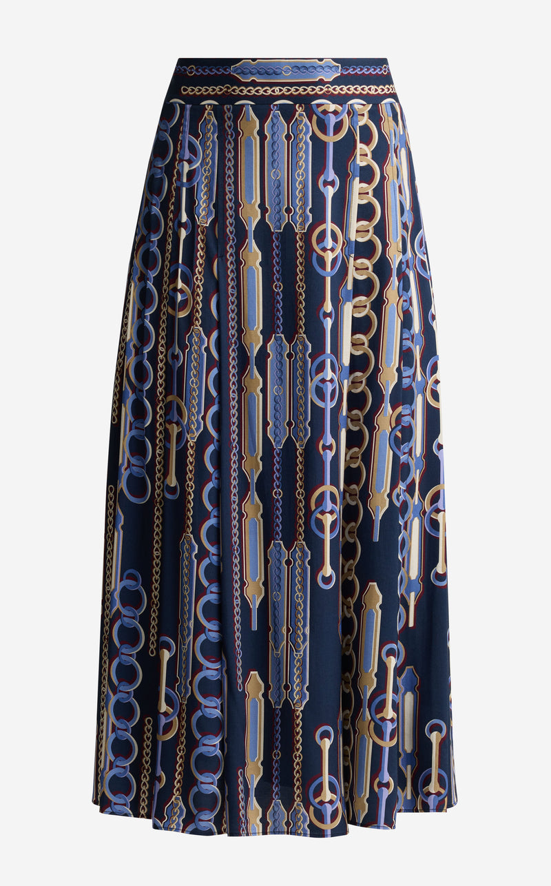 Skirt In Heritage Chain + Bridle Print