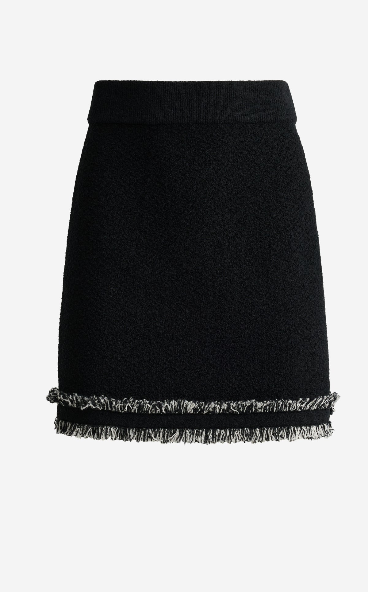 Skirt in Textured Knit with Fringe