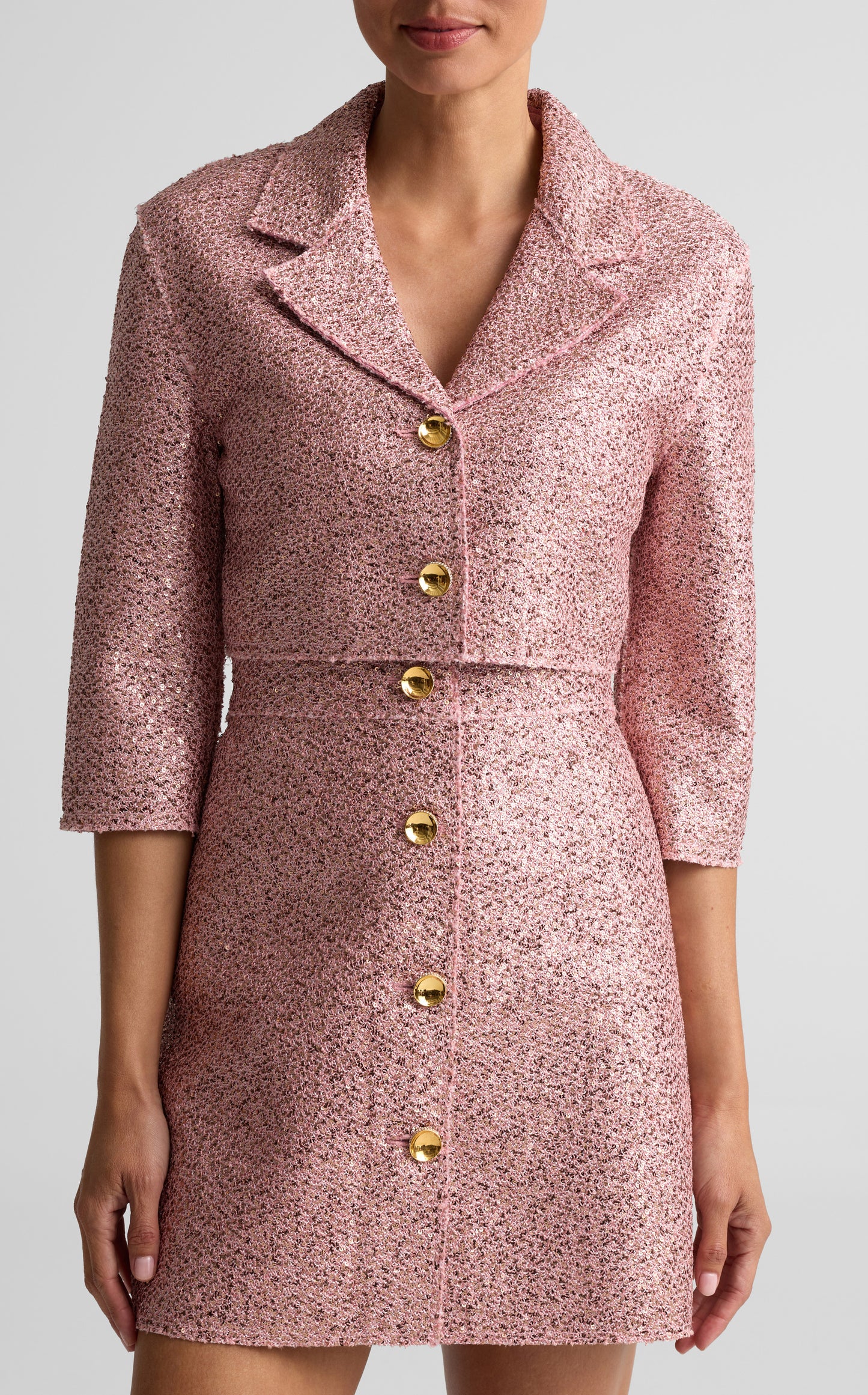 Bonded Sequin Knit Short Jacket