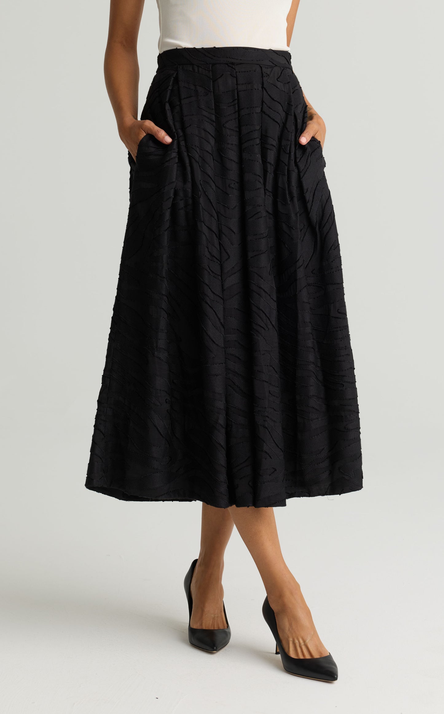 Tonal Zebra Print Skirt