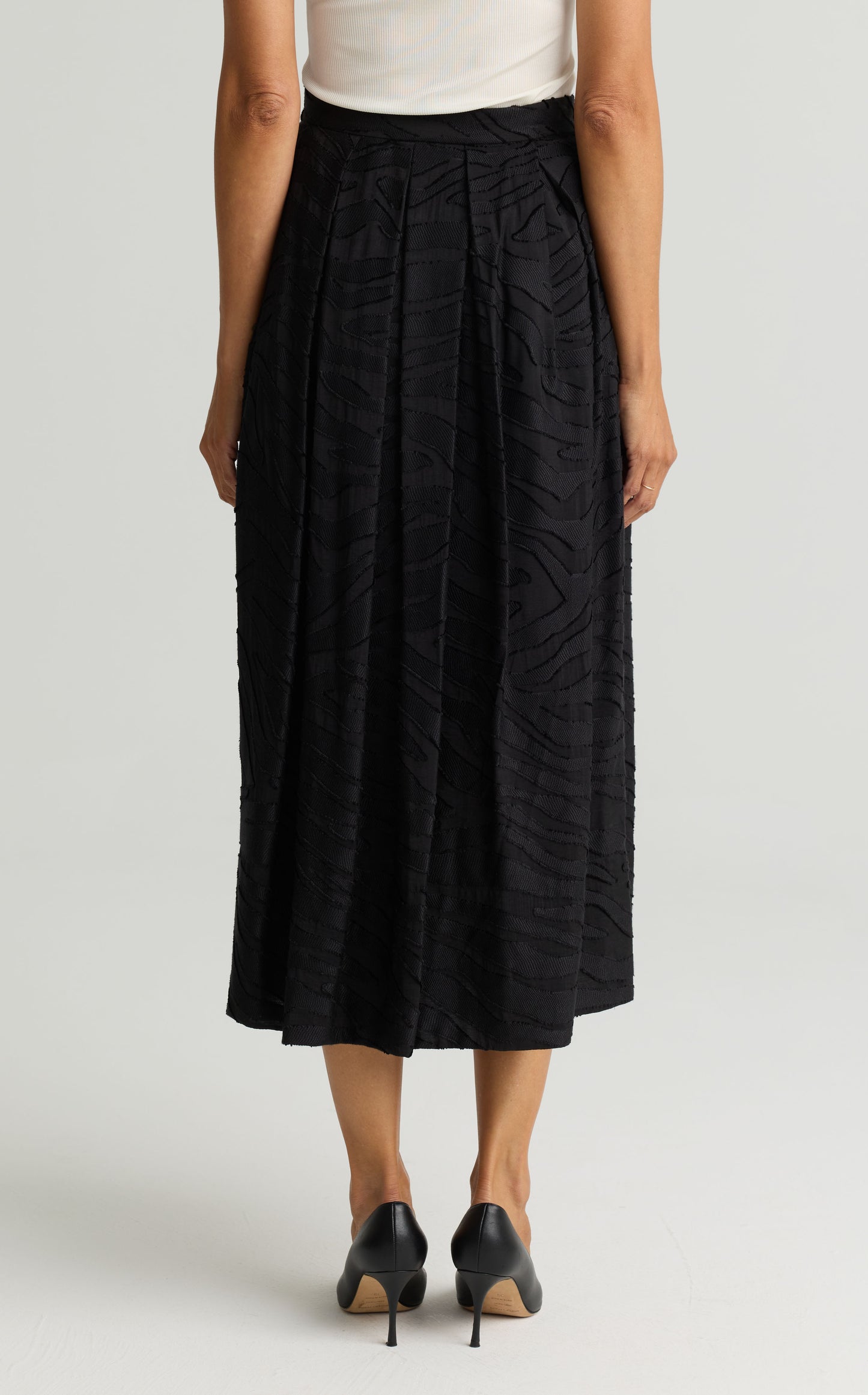 Tonal Zebra Print Skirt