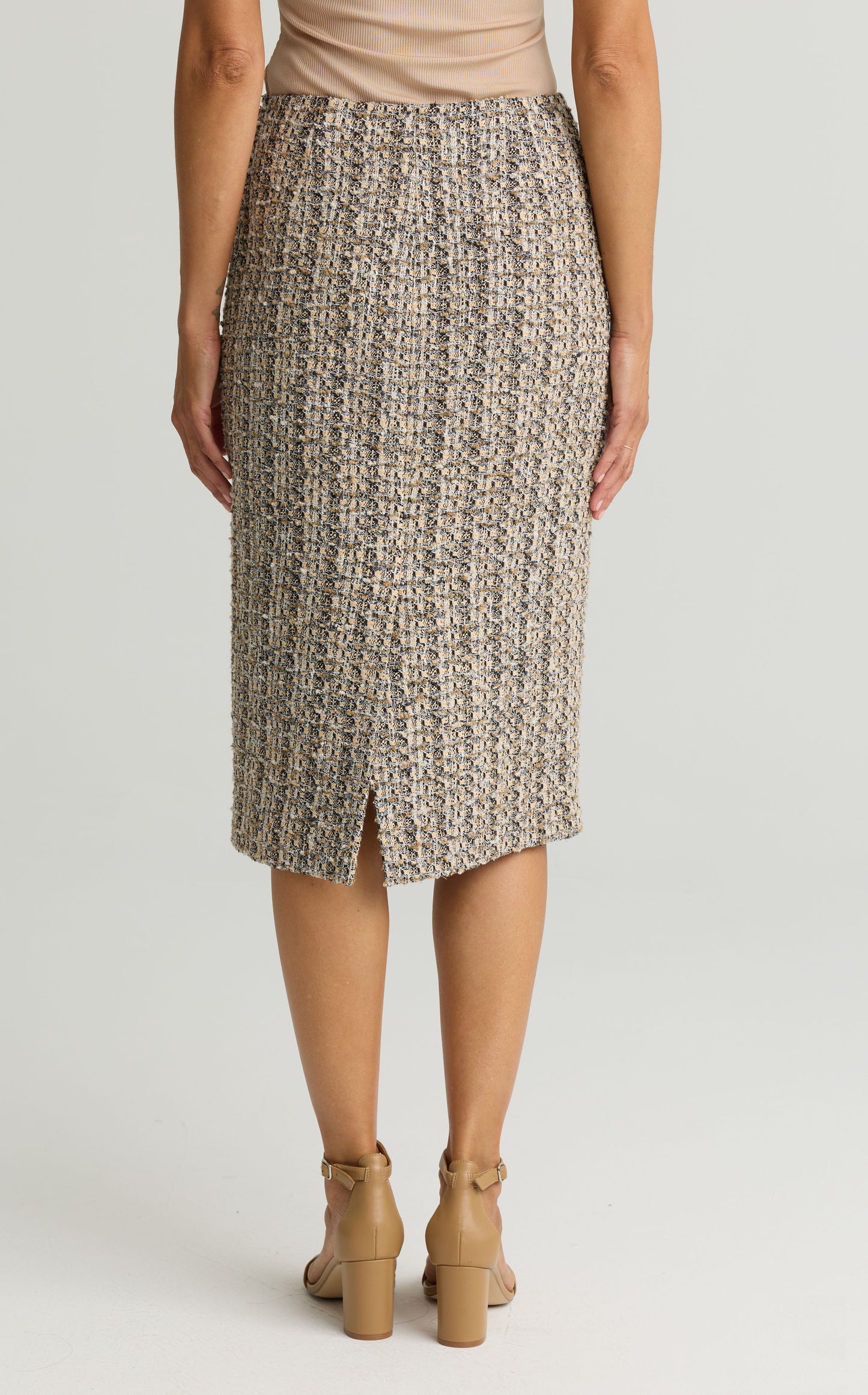 Metallic Tweed Collage Skirt
