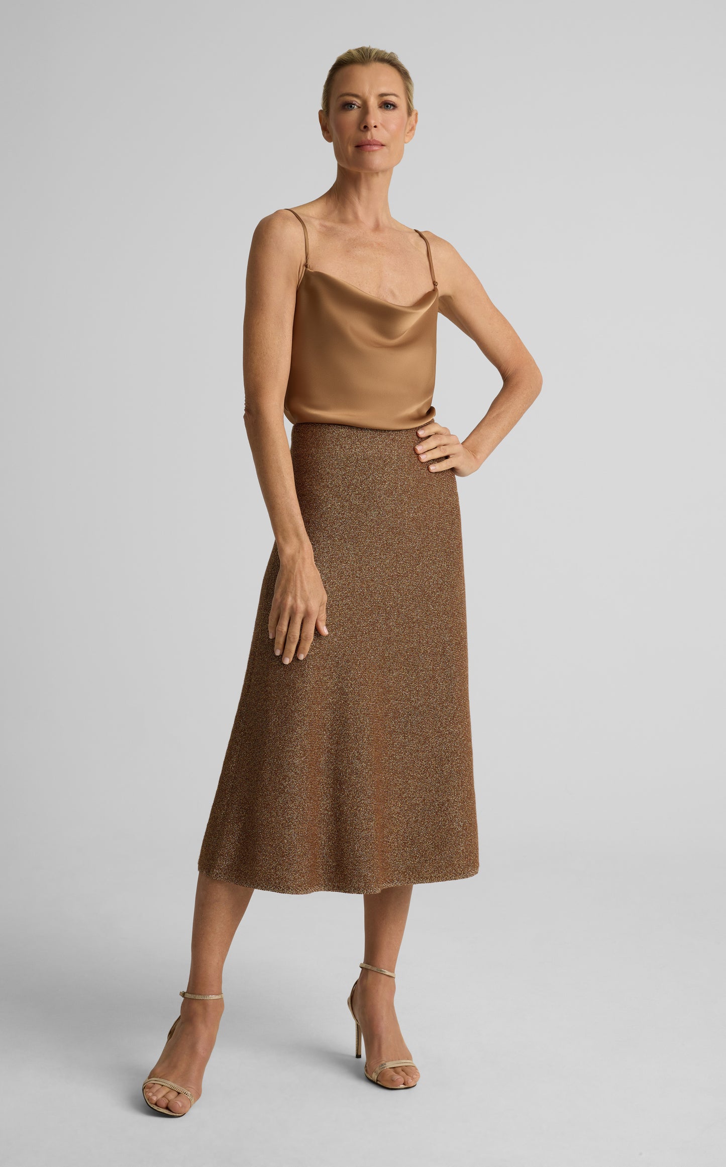 Phoebe Skirt In Metallic Knit