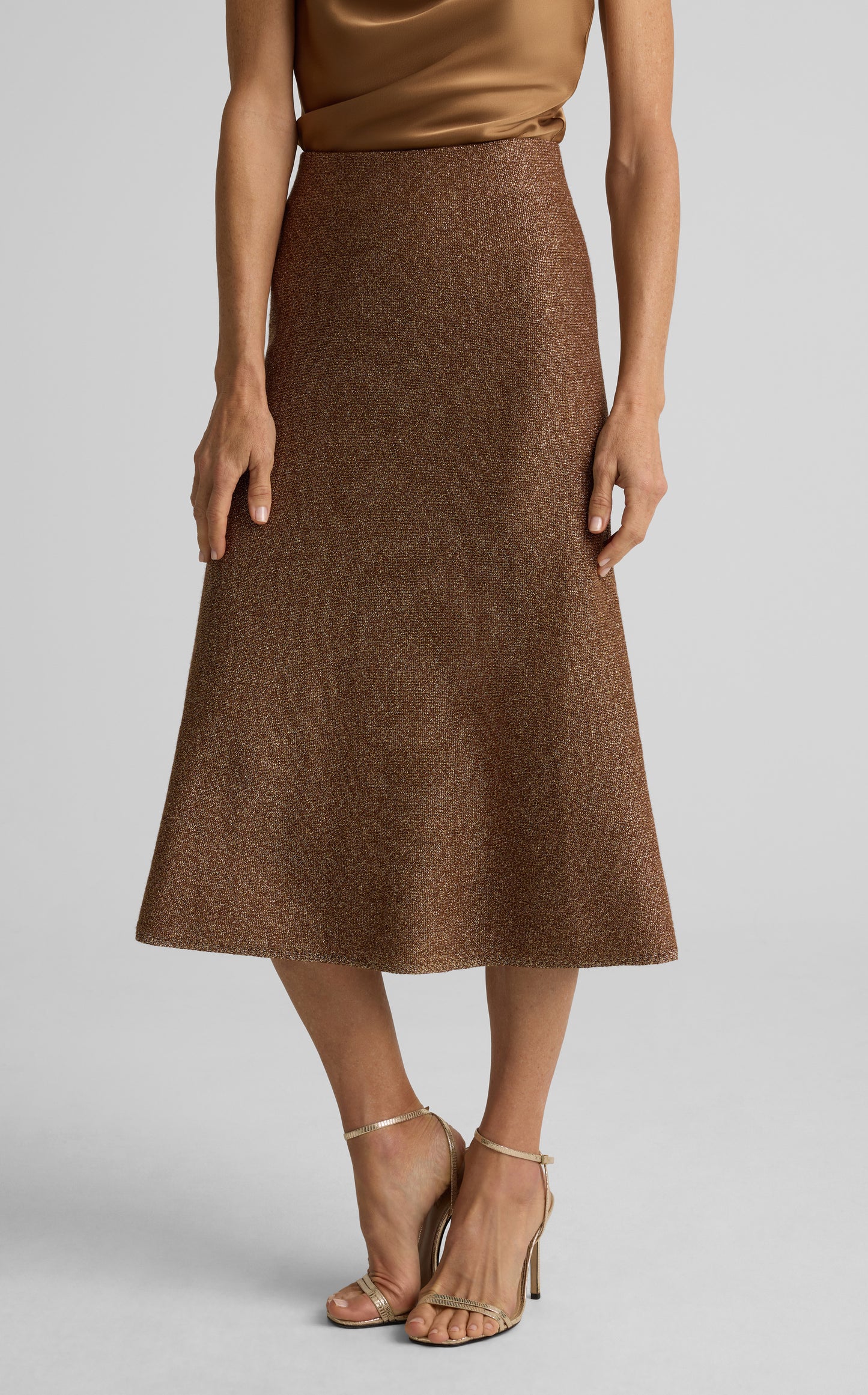 Phoebe Skirt In Metallic Knit