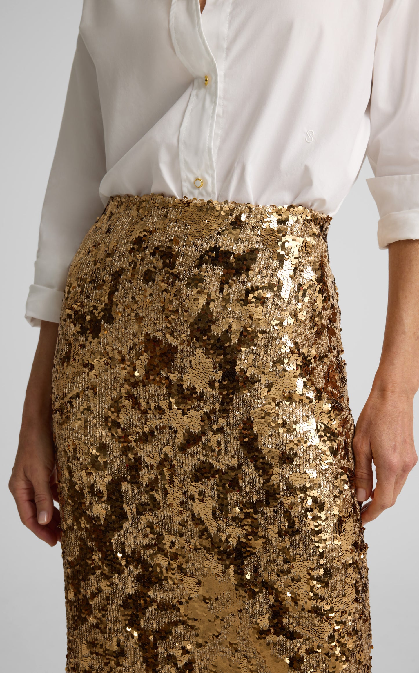 Stevie Skirt In Stretch Sequin Knit